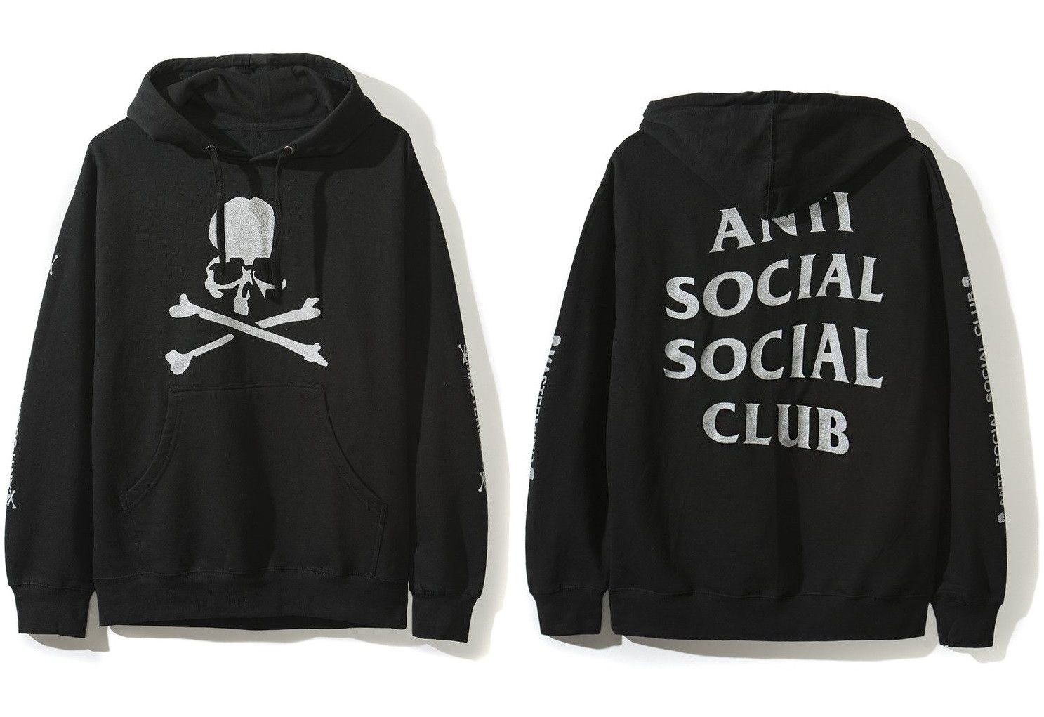 image of Anti Social Social Club x Mastermind Japan Ds Mastermind X Assc 3M Reflective Black Hoodie Bape Cpf