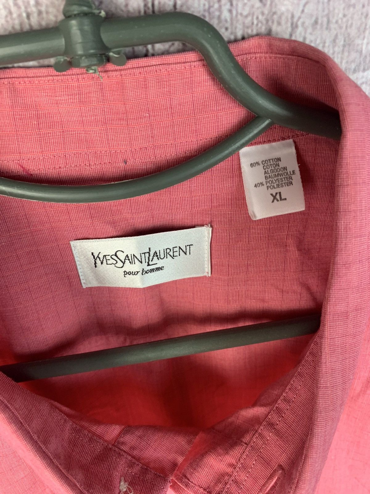 Vintage × Yves Saint Laurent YSL Yves Saint Laurent Vintage Mens Long Sleeve Shirt Size US XL / EU 56 / 4 - 4 Thumbnail