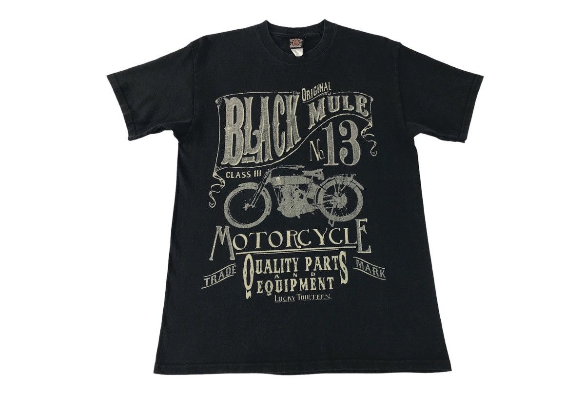 Vintage Vtg Graphics Original Black Mule Class 3 Motorcycle Tee Size US M / EU 48-50 / 2 - 1 Thumbnail