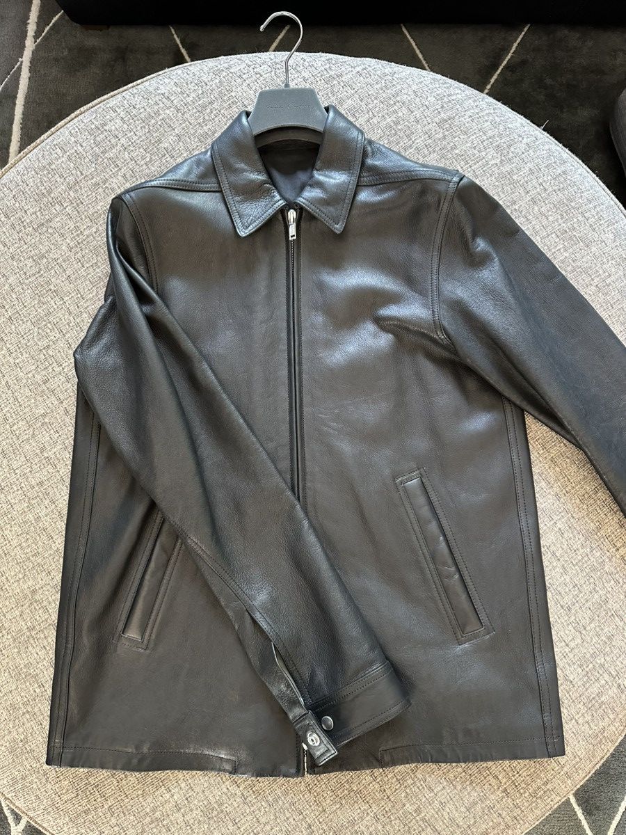 Pre-owned Rick Owens Brad Leather Jacket 48 In Black