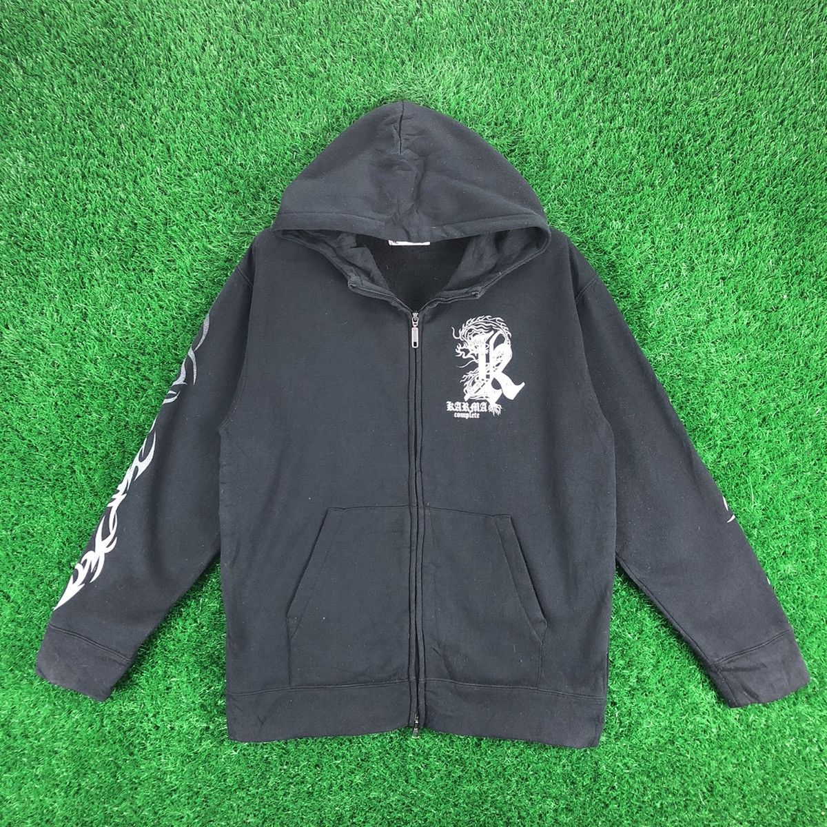 Japanese Brand Vintage Karma Complete Dragon Tattoo Sweatshirt Hoodie Zip Size US S / EU 44-46 / 1 - 4 Thumbnail