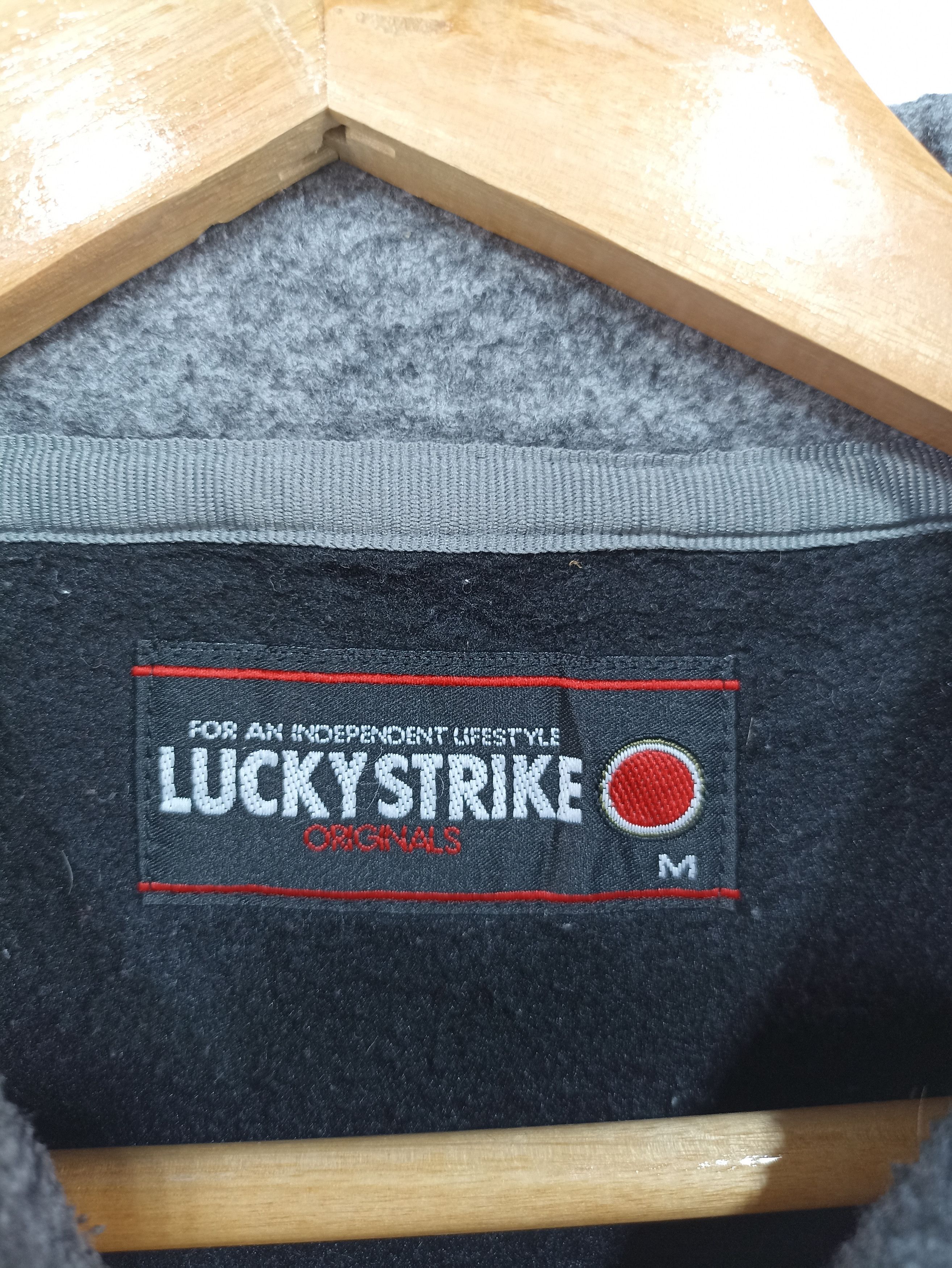 Lucky Brand × Vintage Vintage lucky strike fleece sweatshirt Size US L / EU 52-54 / 3 - 4 Thumbnail