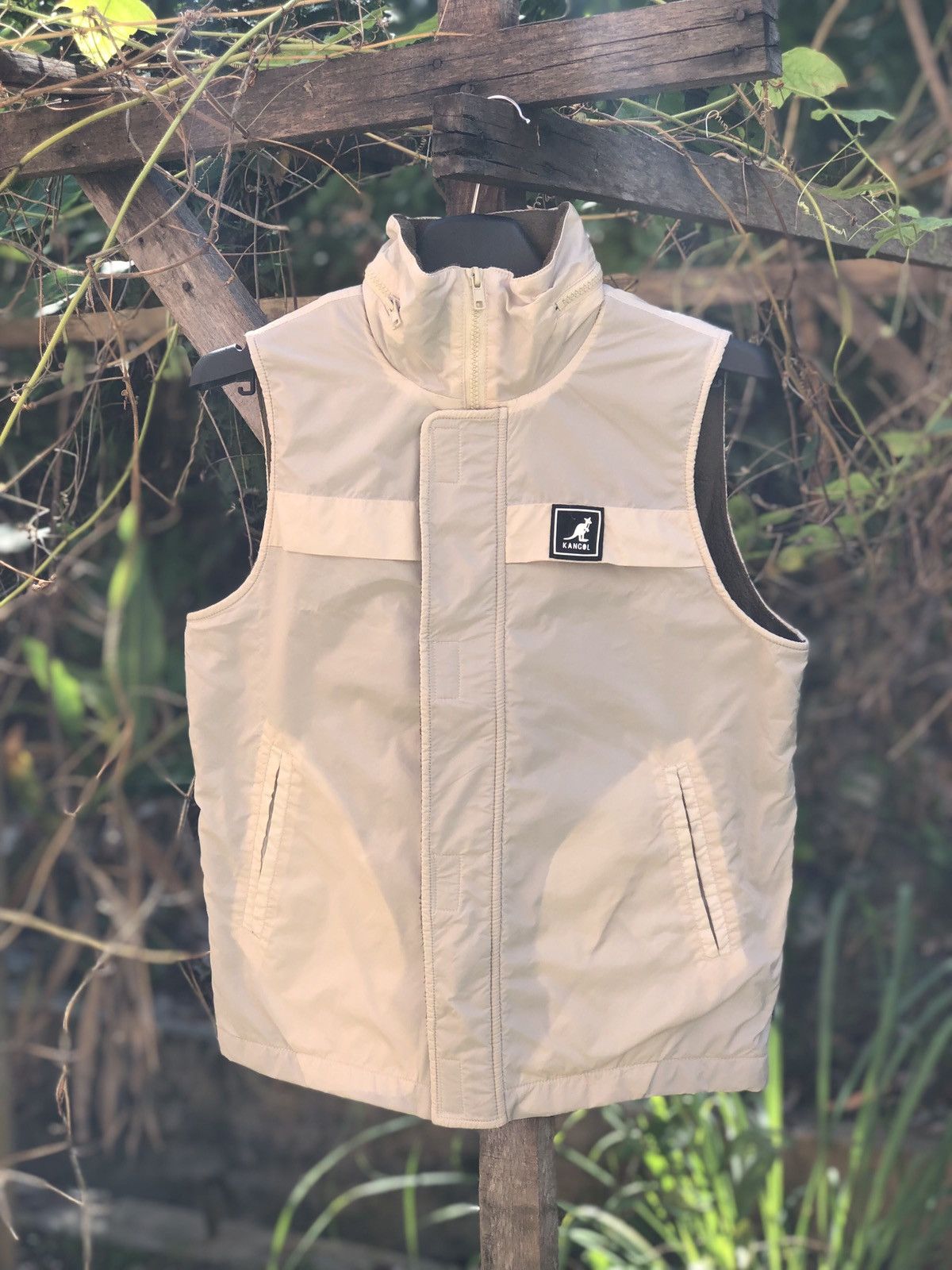 Vintage 90's Kangol Nylon Vest Zipper Fleece Lining