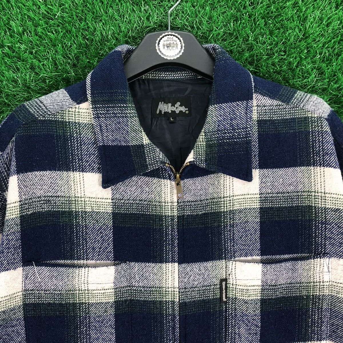 Maui and Sons Vintage 90's Flannel Zipper Jacket Blue Tartan Check Size US XL / EU 56 / 4 - 7 Thumbnail