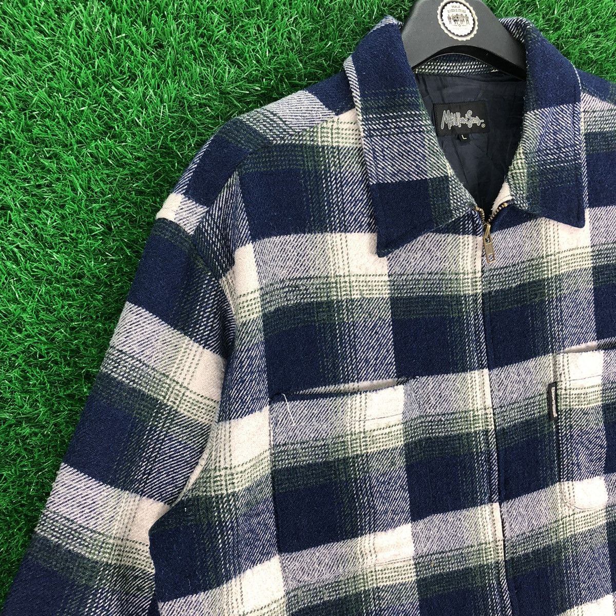 Maui and Sons Vintage 90's Flannel Zipper Jacket Blue Tartan Check Size US XL / EU 56 / 4 - 2 Thumbnail