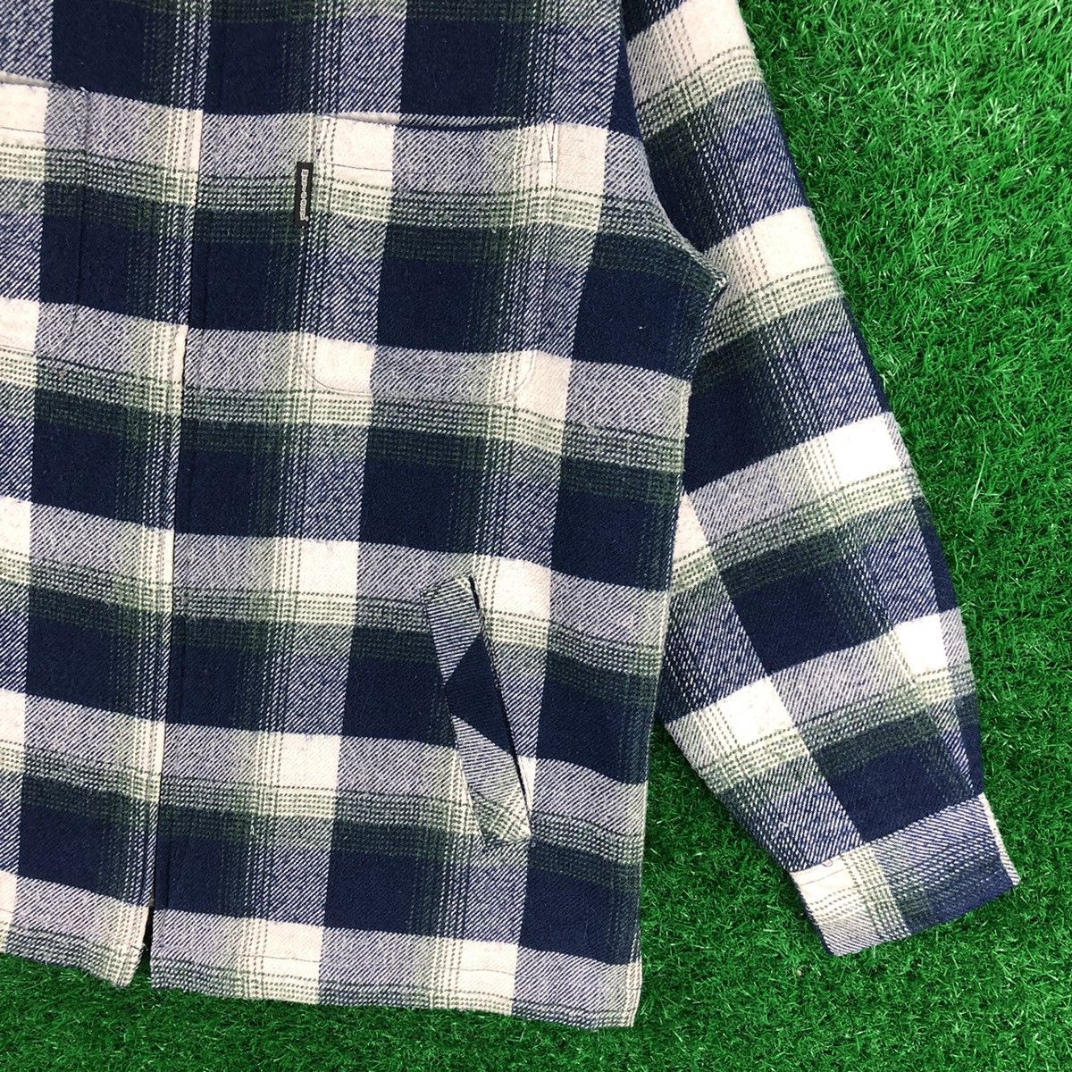Maui and Sons Vintage 90's Flannel Zipper Jacket Blue Tartan Check Size US XL / EU 56 / 4 - 3 Thumbnail