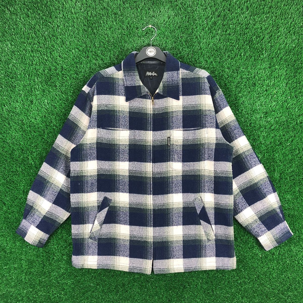 Maui and Sons Vintage 90's Flannel Zipper Jacket Blue Tartan Check Size US XL / EU 56 / 4 - 1 Thumbnail
