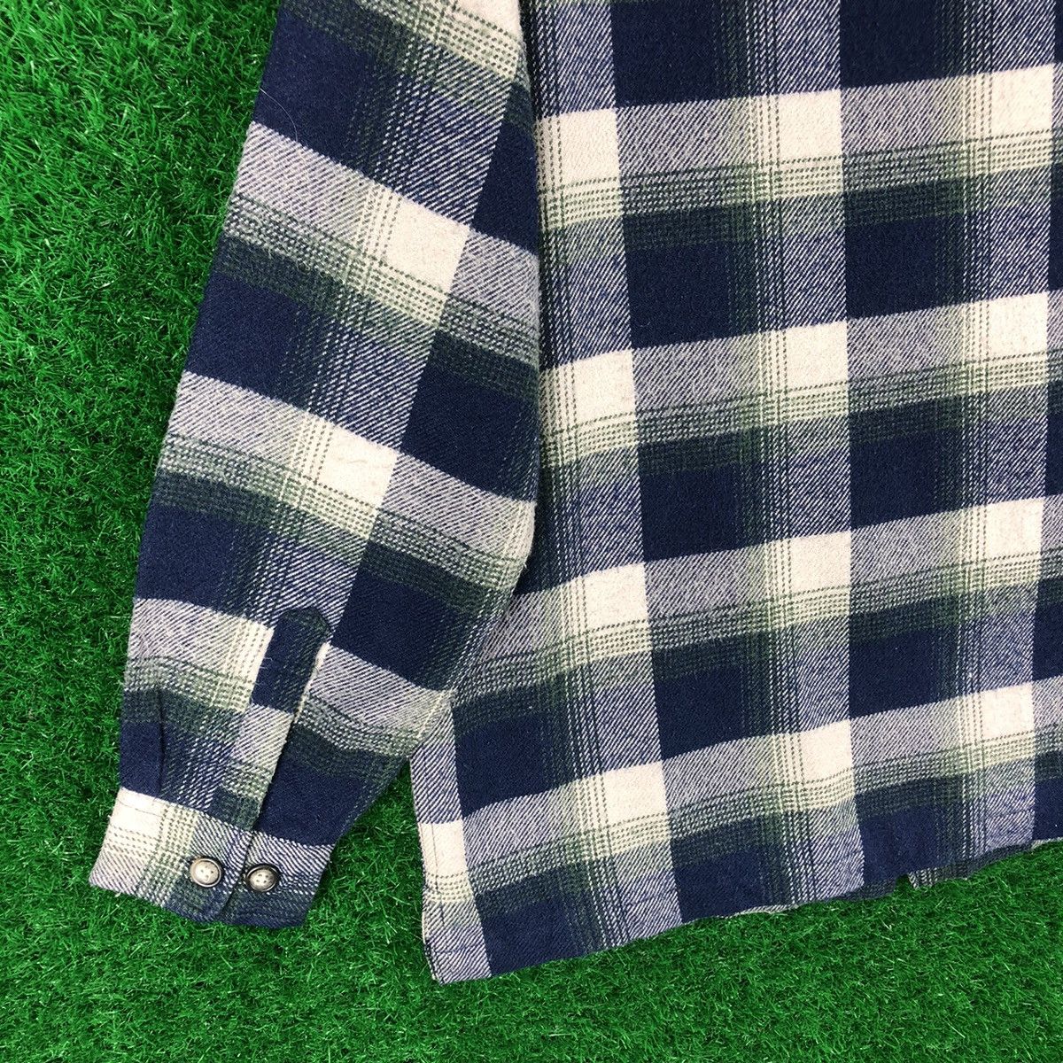 Maui and Sons Vintage 90's Flannel Zipper Jacket Blue Tartan Check Size US XL / EU 56 / 4 - 6 Thumbnail