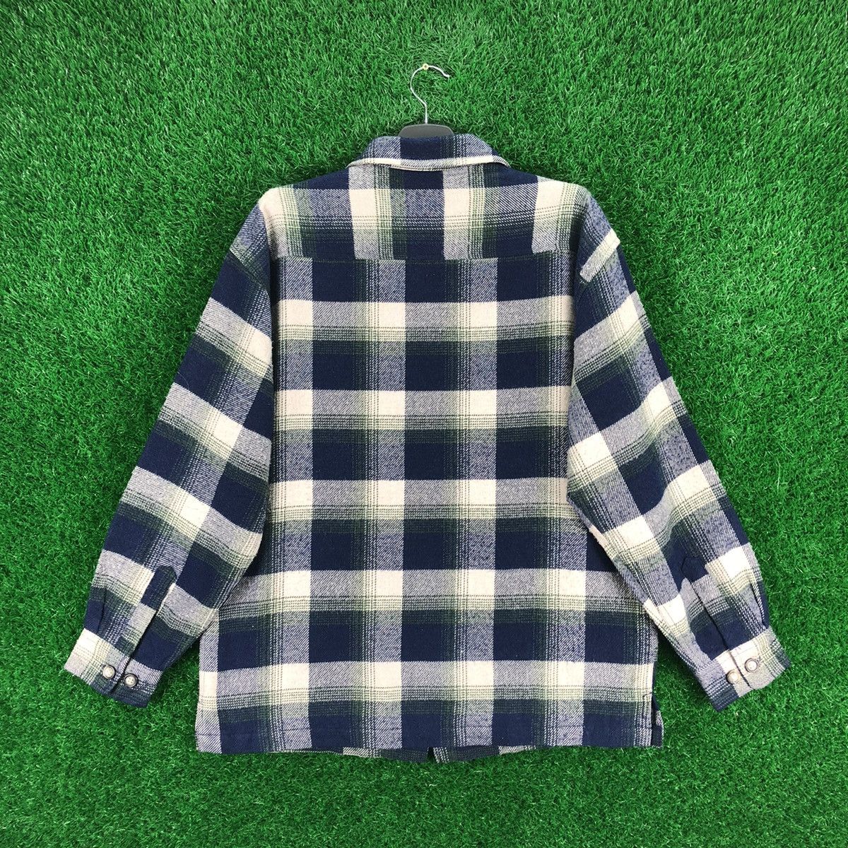 Maui and Sons Vintage 90's Flannel Zipper Jacket Blue Tartan Check Size US XL / EU 56 / 4 - 4 Thumbnail