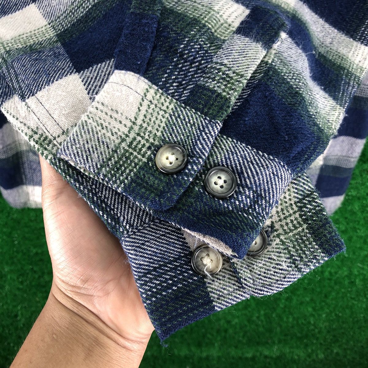 Maui and Sons Vintage 90's Flannel Zipper Jacket Blue Tartan Check Size US XL / EU 56 / 4 - 11 Thumbnail