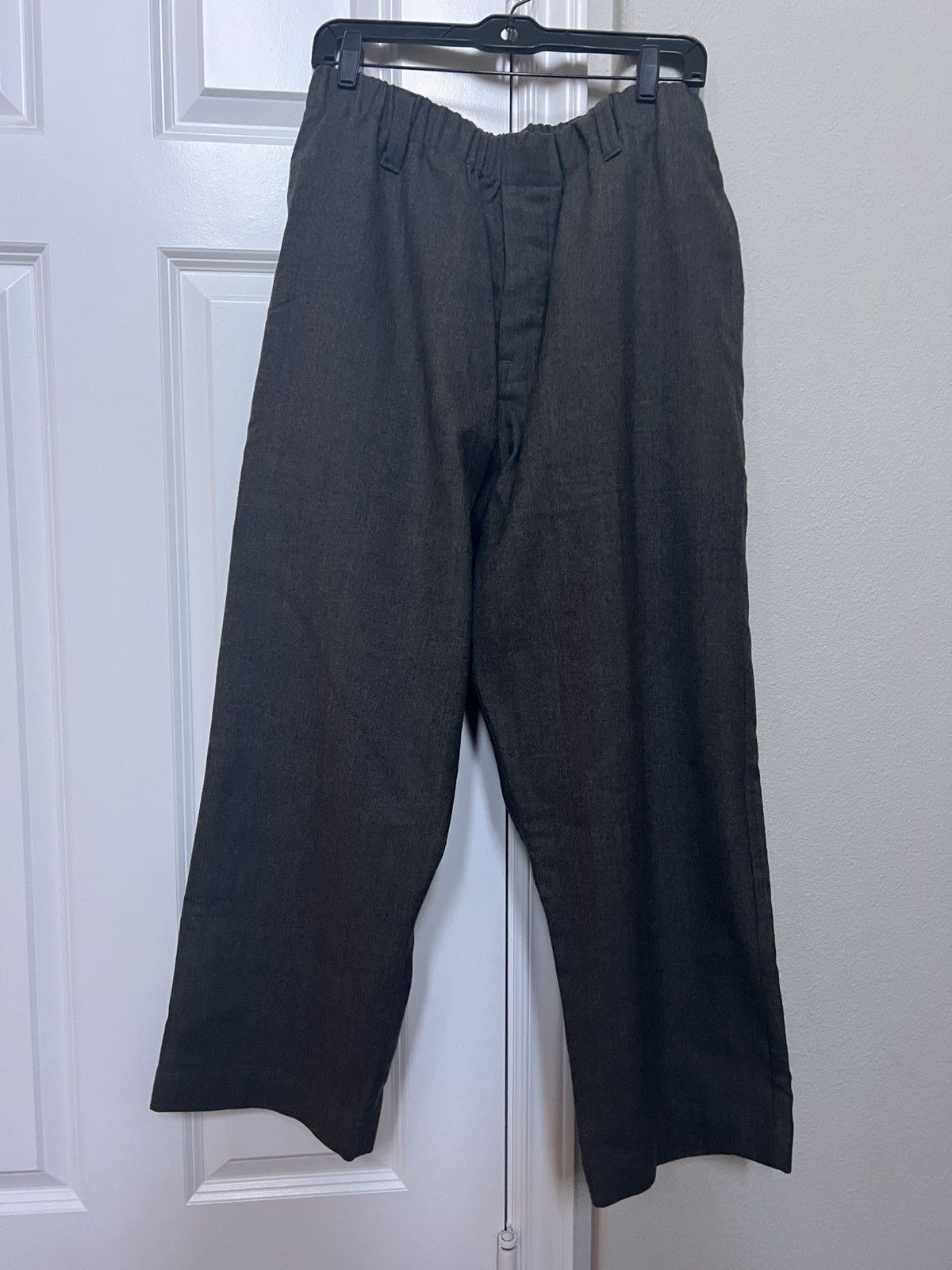 image of Evan Kinori Glencheck Wool Elastic Pants Size L in Glen Plaid, Men's