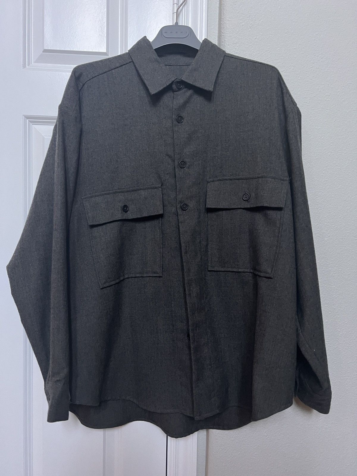 Evan Kinori Grey glencheck wool big shirt L Size US L / EU 52-54 / 3 - 1 Thumbnail