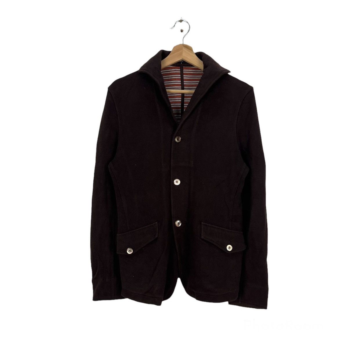 Japanese Brand × SHIPS RARE SHIPS CARDIGAN JACKET STRIPE LINING STREETWEAR Size US S / EU 44-46 / 1 - 1 Thumbnail