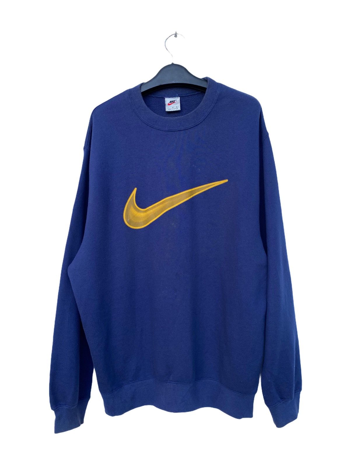 Nike × Vintage 🔥RARE🔥VINTAGE NIKE SWOOSH BIG LOGO MENS SWEATER Size US L / EU 52-54 / 3 - 1 Thumbnail