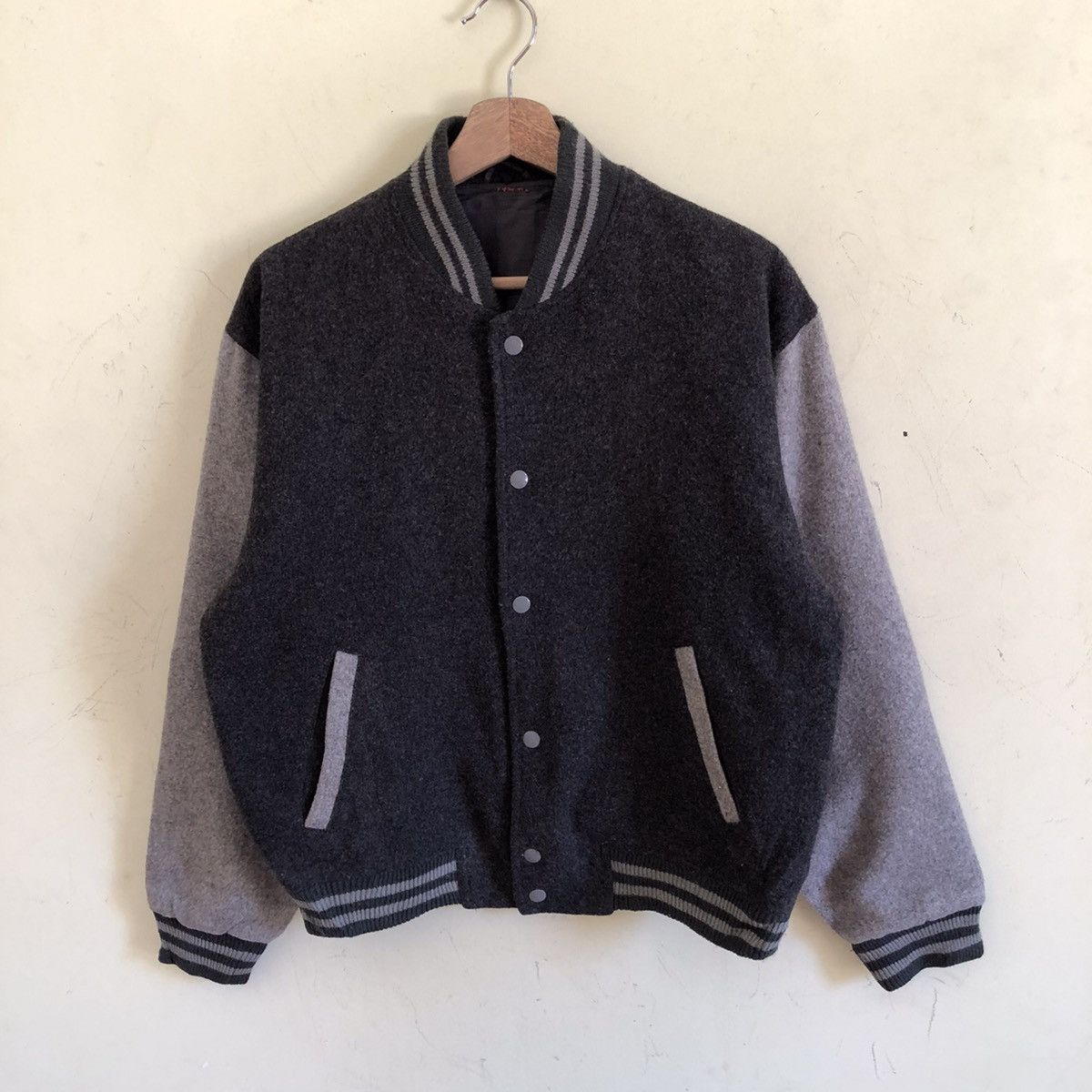 Japanese Brand 🔥VINTAGE WOOL VARSITY BOMBER JACKET Size US M / EU 48-50 / 2 - 1 Thumbnail