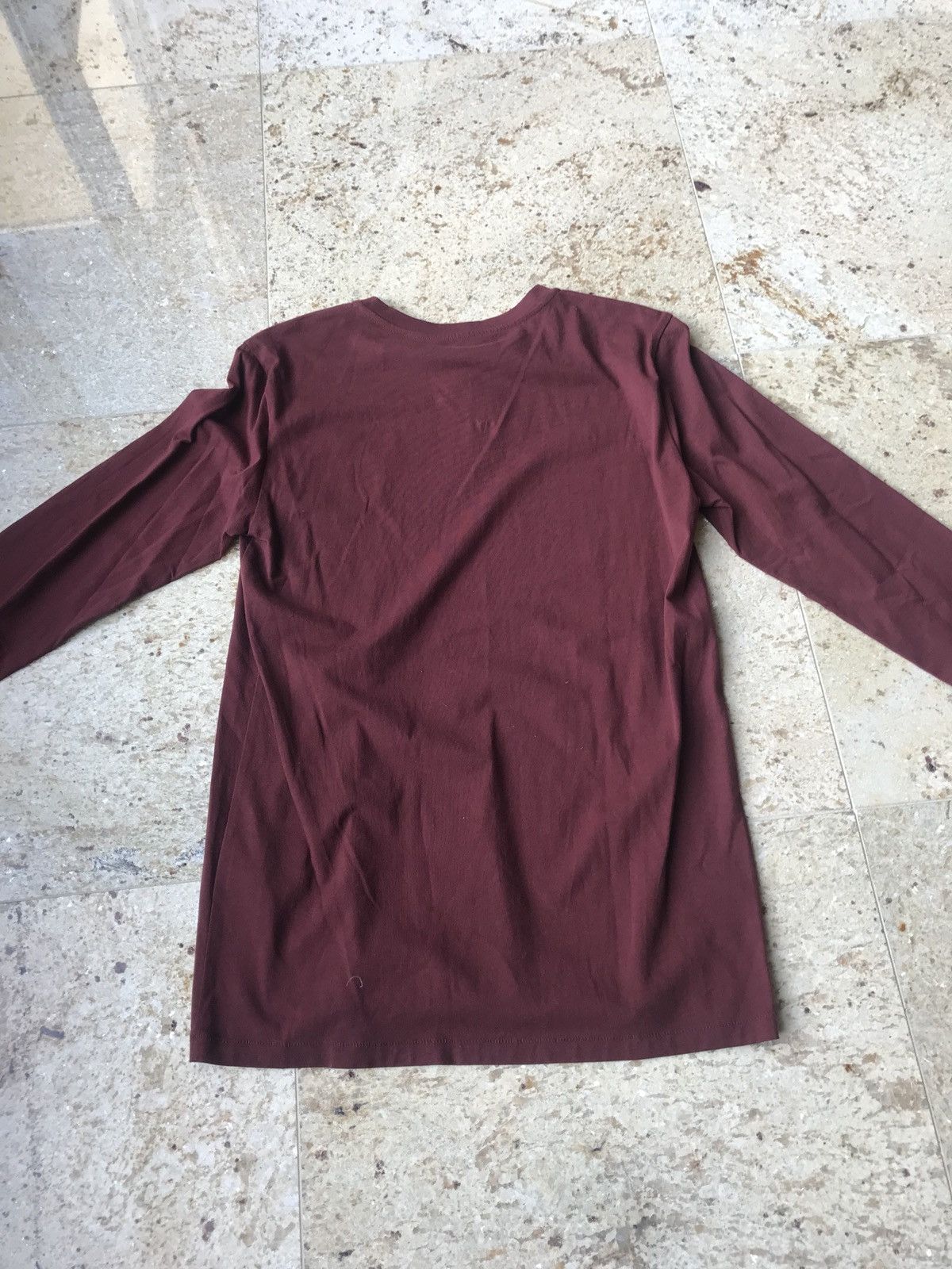 3.1 Phillip Lim Burgundy Contrast Single Cuff Black LS Tee Size US S / EU 44-46 / 1 - 11 Thumbnail