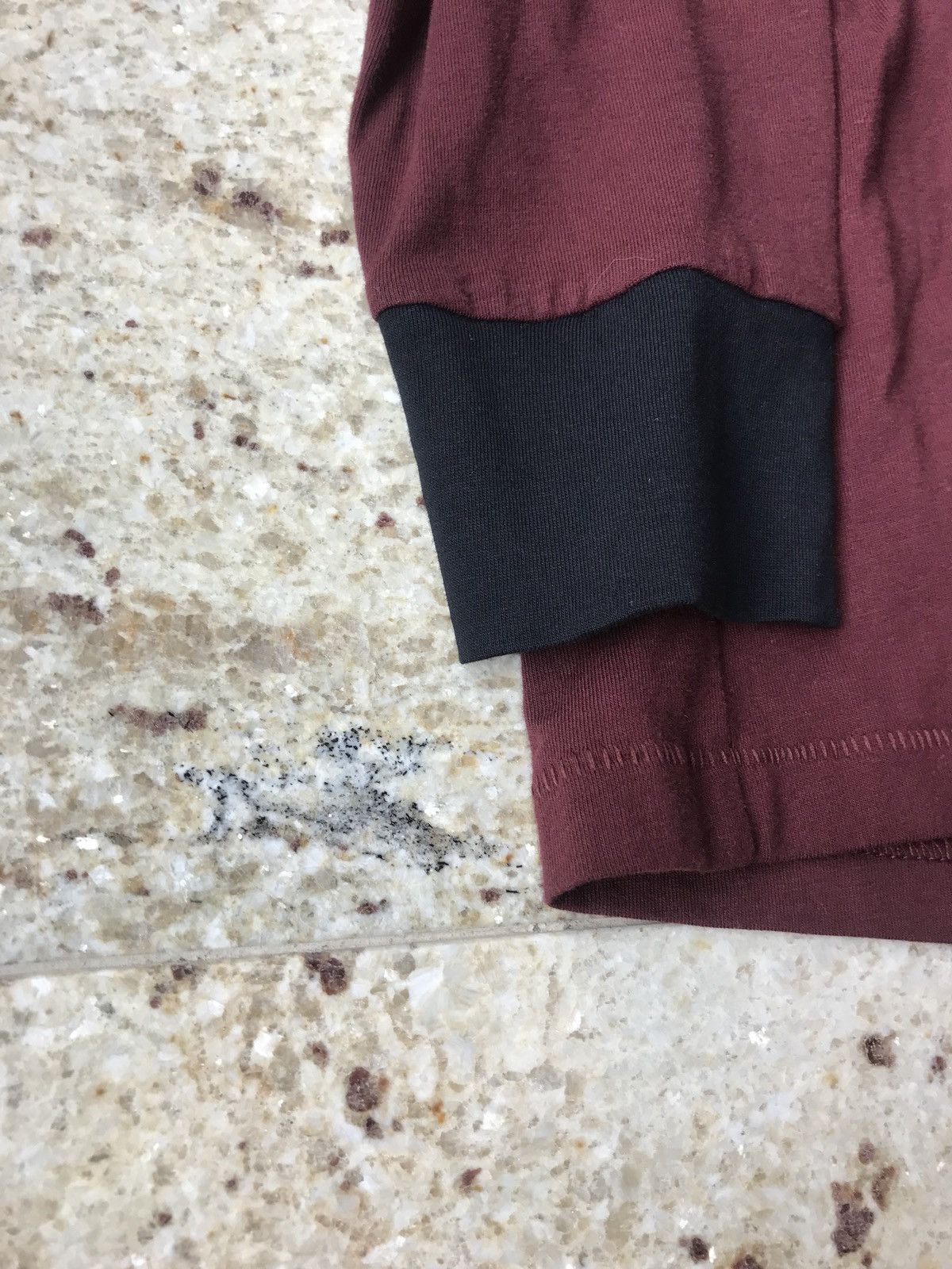 3.1 Phillip Lim Burgundy Contrast Single Cuff Black LS Tee Size US S / EU 44-46 / 1 - 3 Thumbnail