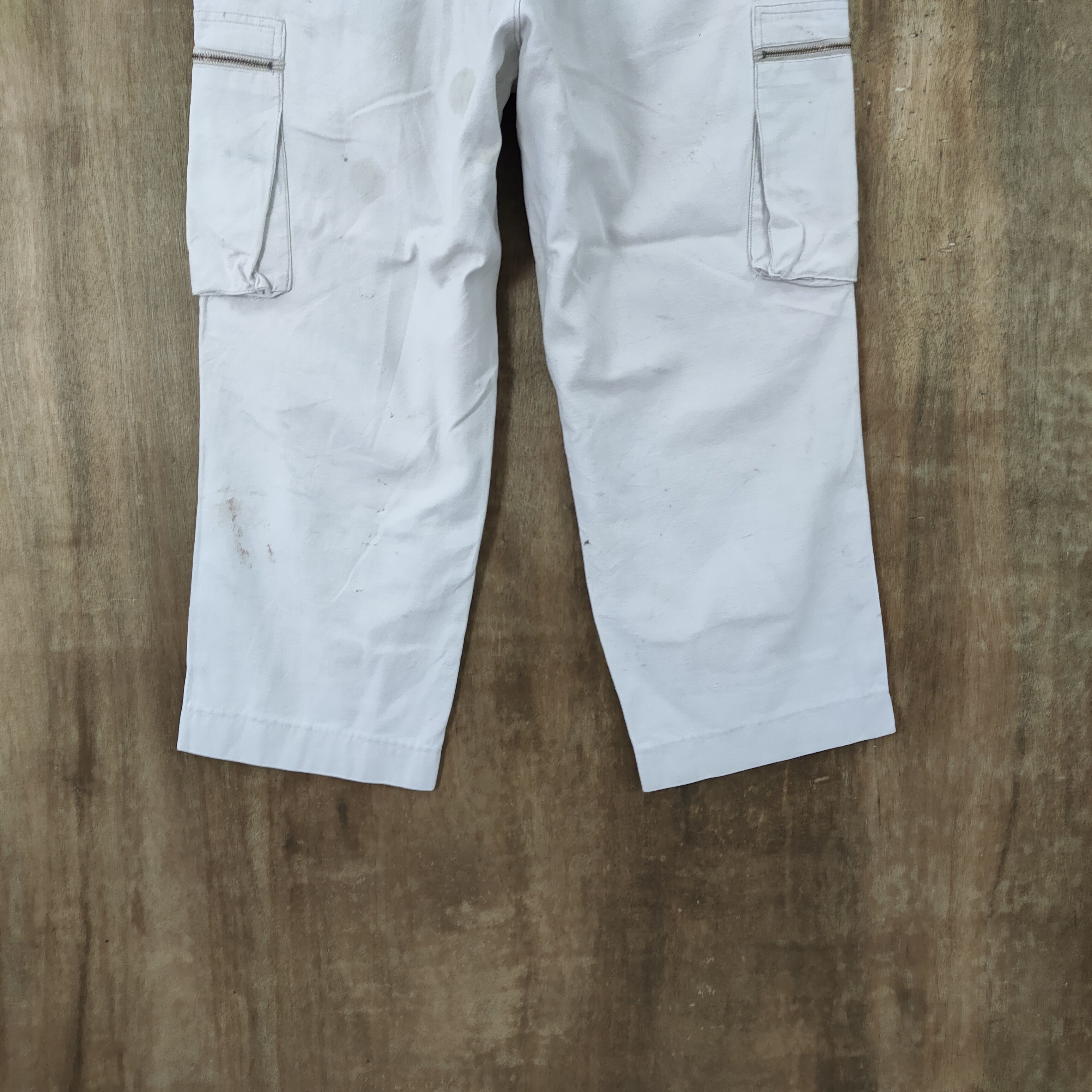 Japanese Brand × StraightFaded × White's Boots TORAICHI FADED WHITE CARGO PANTS Size US 34 / EU 50 - 10 Thumbnail