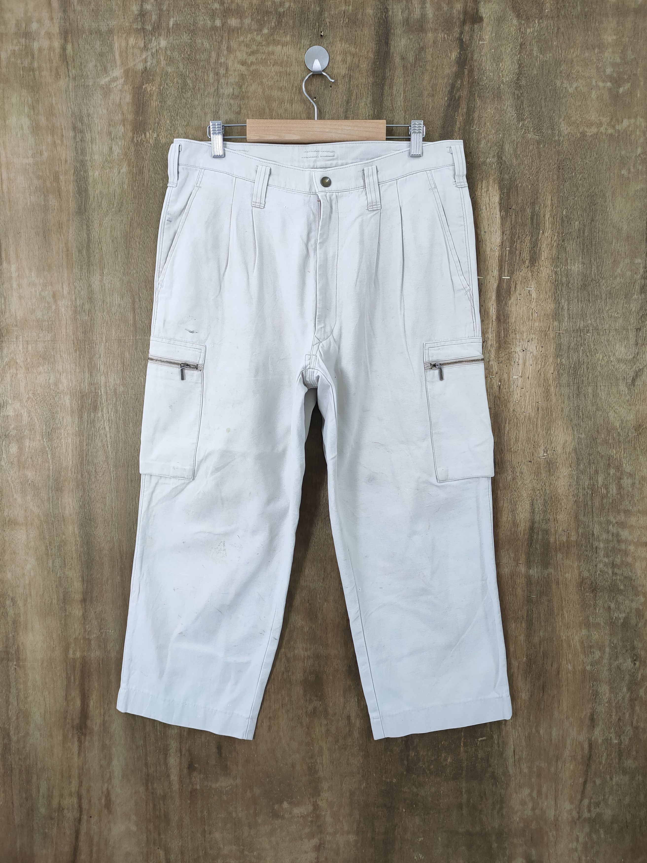 Japanese Brand × StraightFaded × White's Boots TORAICHI FADED WHITE CARGO PANTS Size US 34 / EU 50 - 8 Thumbnail