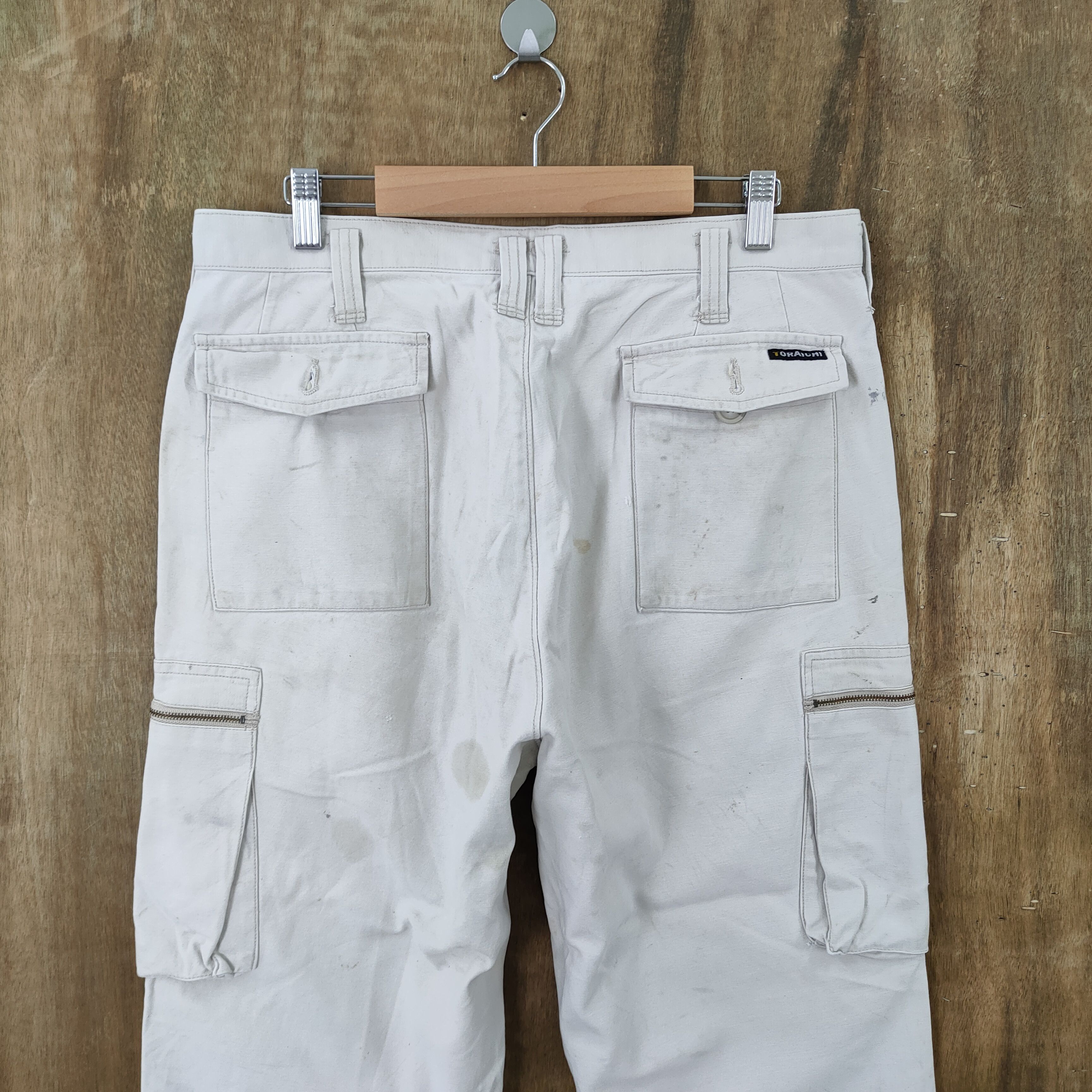 Japanese Brand × StraightFaded × White's Boots TORAICHI FADED WHITE CARGO PANTS Size US 34 / EU 50 - 9 Thumbnail