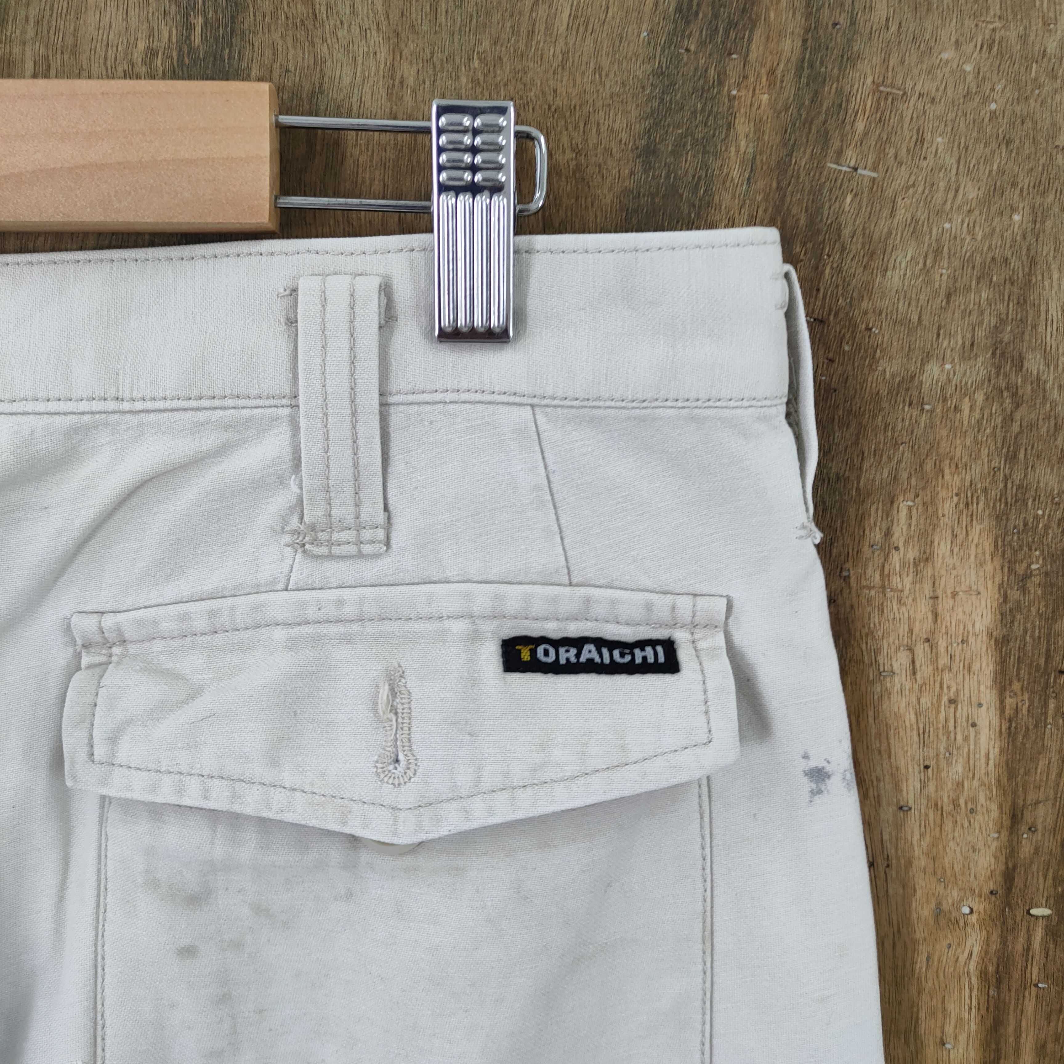 Japanese Brand × StraightFaded × White's Boots TORAICHI FADED WHITE CARGO PANTS Size US 34 / EU 50 - 11 Thumbnail