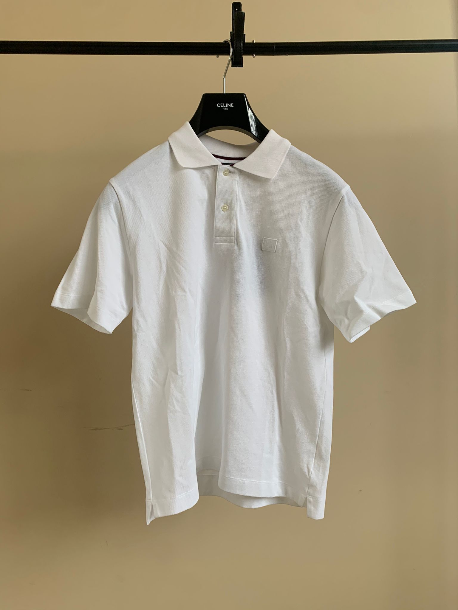 image of Acne Studios Newark Face Polo In White, Men's (Size Small)