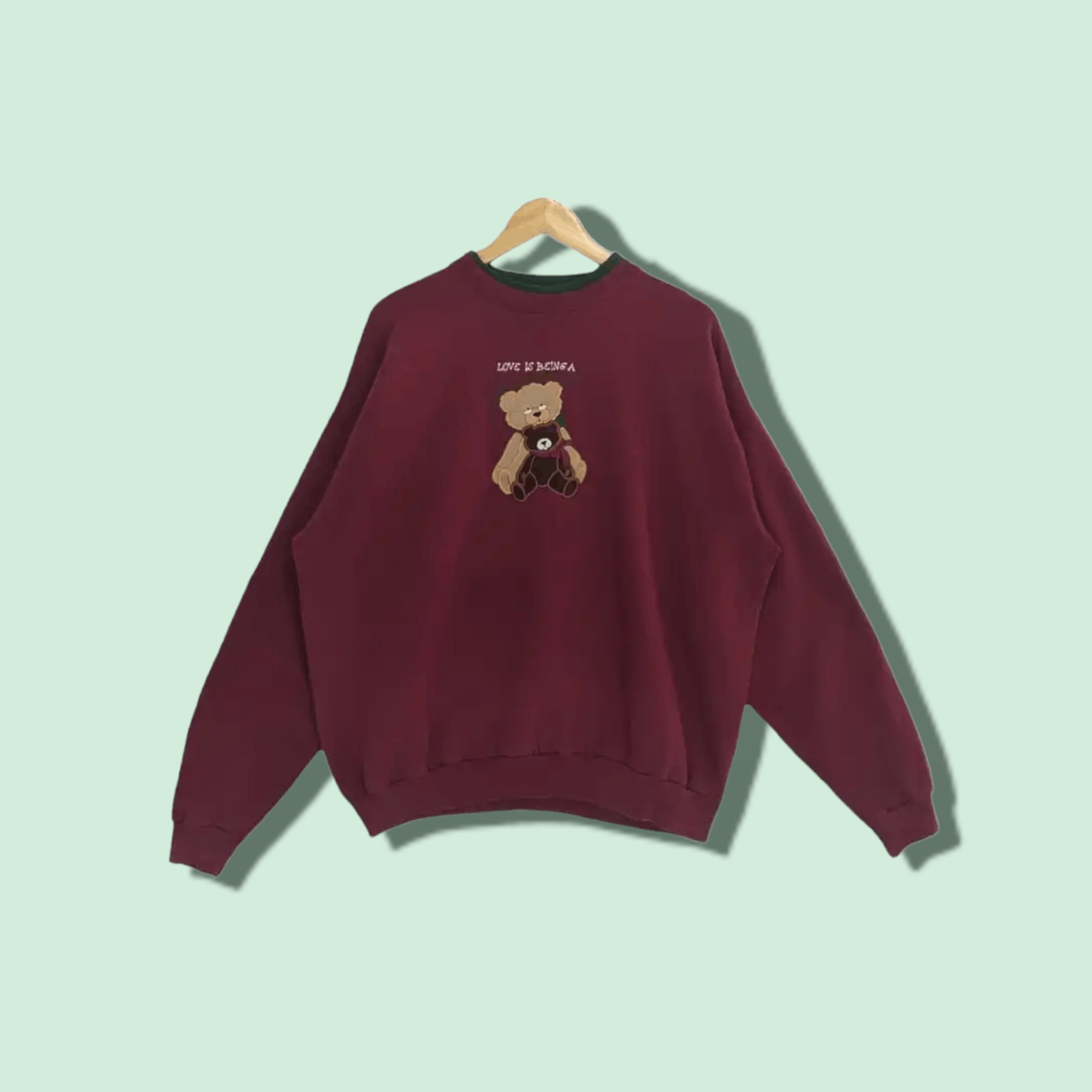 American Apparel 90's BEAR Love Being Grandma Animal Christmas Sweatshirt Size US XL / EU 56 / 4 - 1 Thumbnail