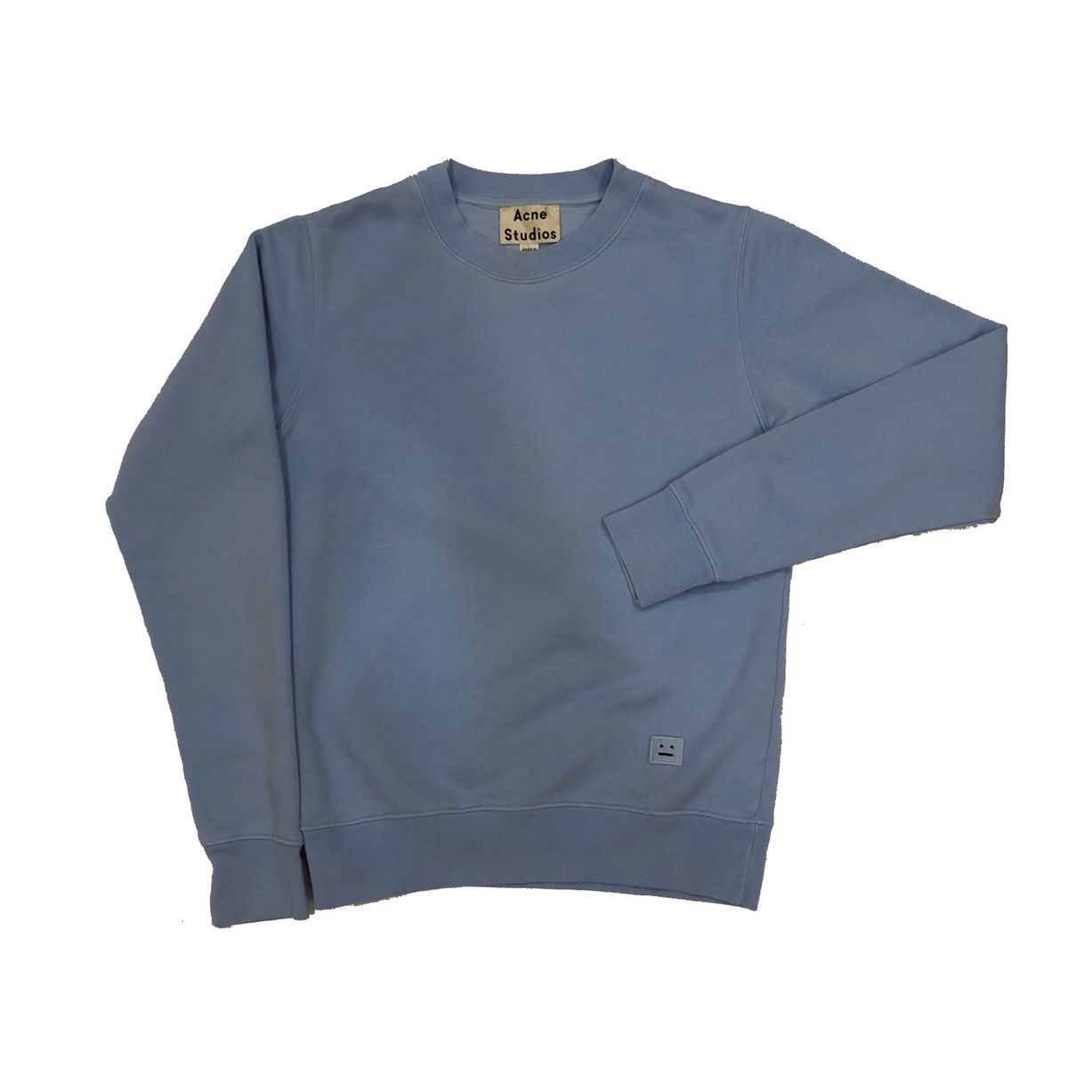 image of Acne Studios Vernina Dyed Pus15 Mens Desginer Sweatshirt in Blue (Size Small)