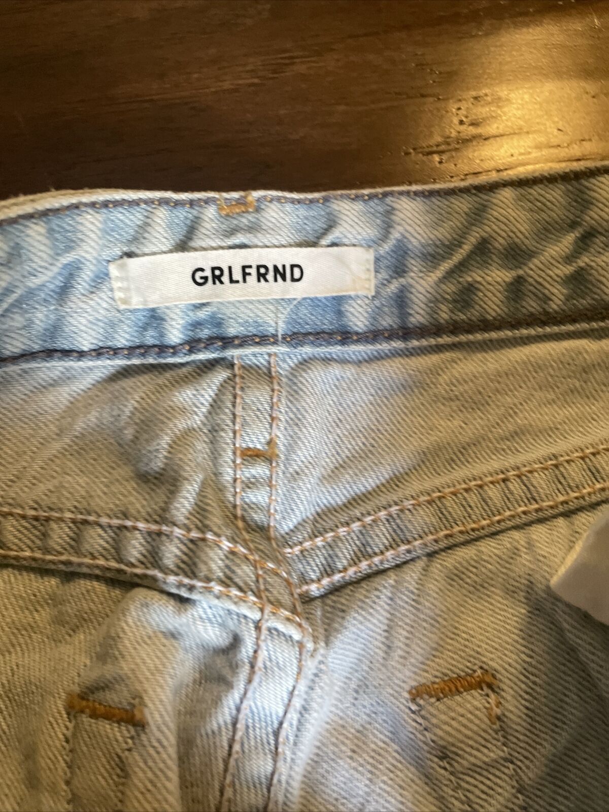 GRLFRND GRLFND light wash straight leg denim jeans size 25 Excellent Size 25" / US 0 / IT 36 - 6 Thumbnail