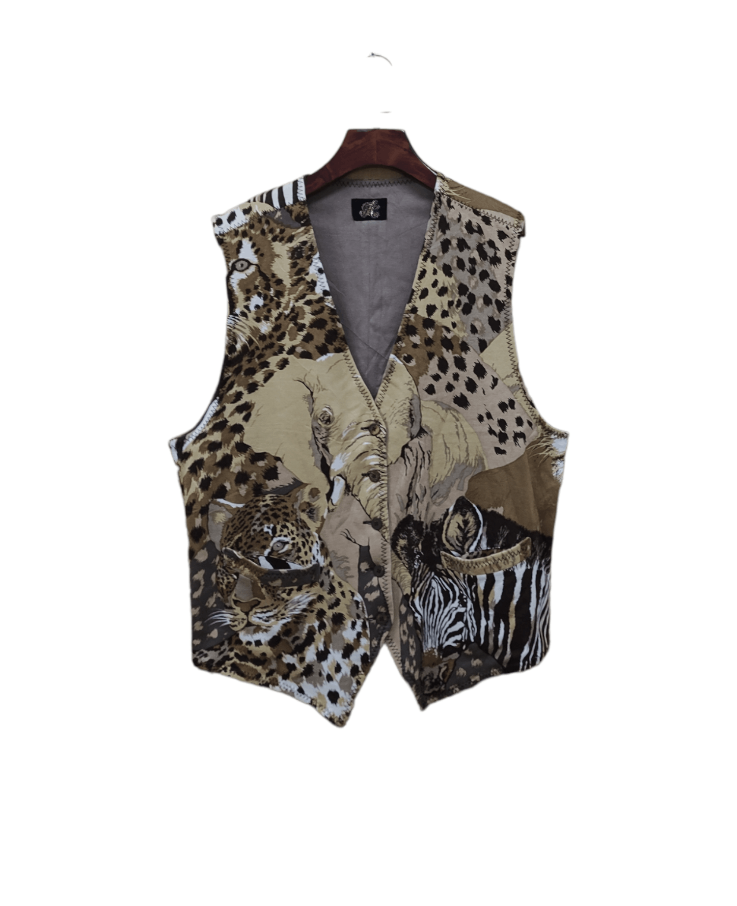 image of Safari Vintage Vest Fullprint Animal in Leopard, Women's (Size Medium)