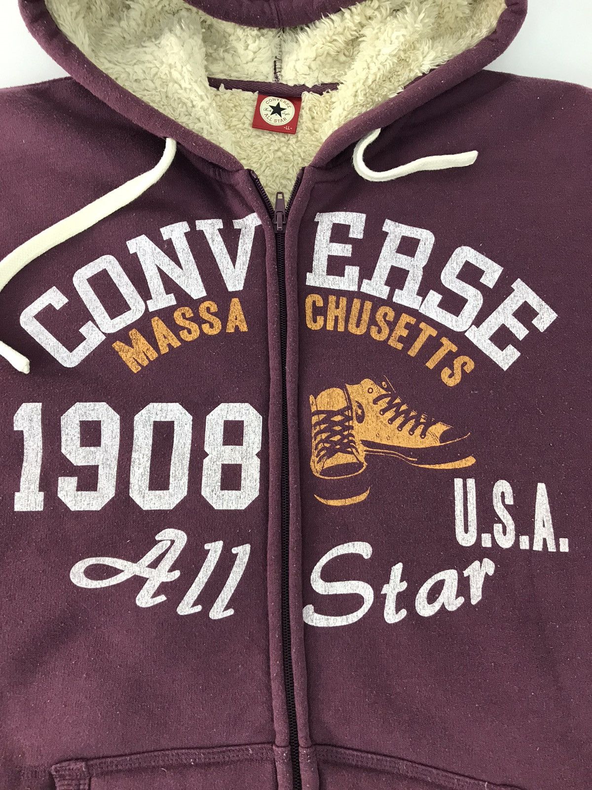 Converse × Vintage Vintage Sweater Hoodie Converse All Star Zipper Style Size US L / EU 52-54 / 3 - 4 Thumbnail