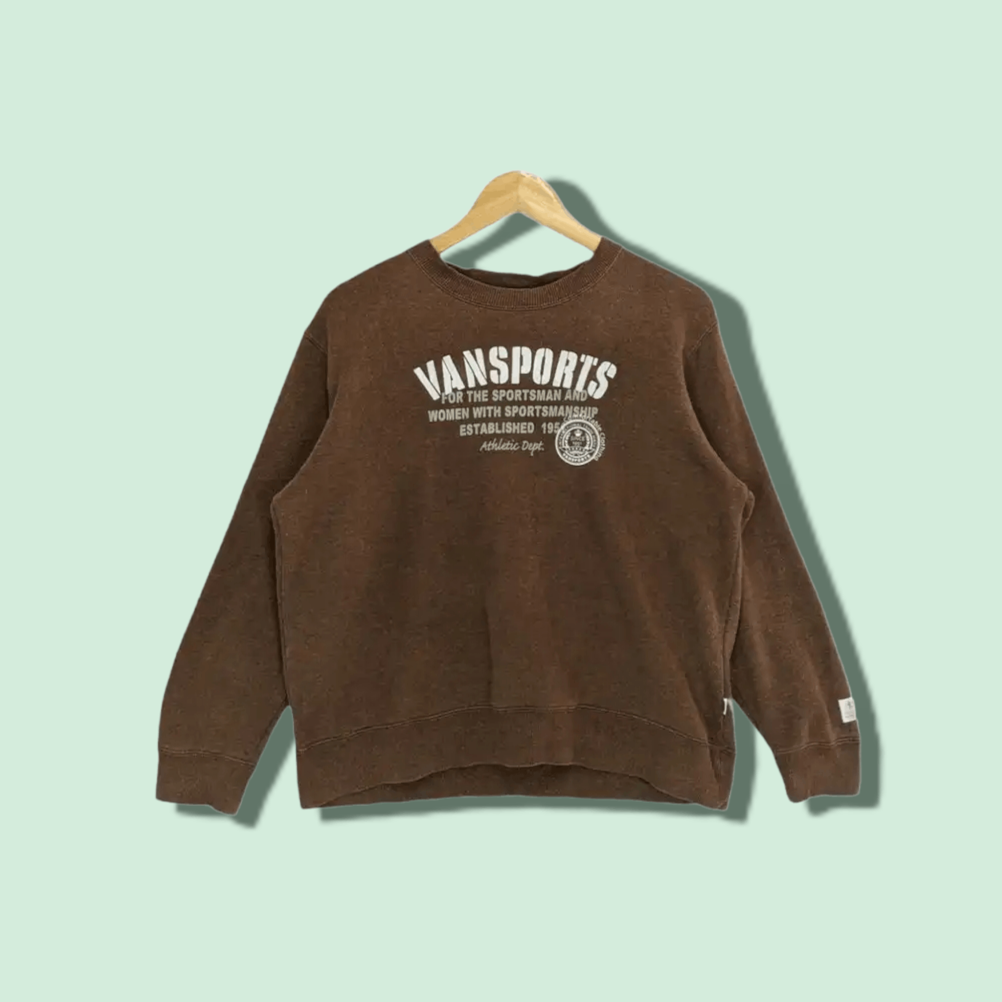 Japanese Brand × Van VANSPORTS Big Spell Out Jumper Sweatshirt Size L / US 10 / IT 46 - 1 Thumbnail