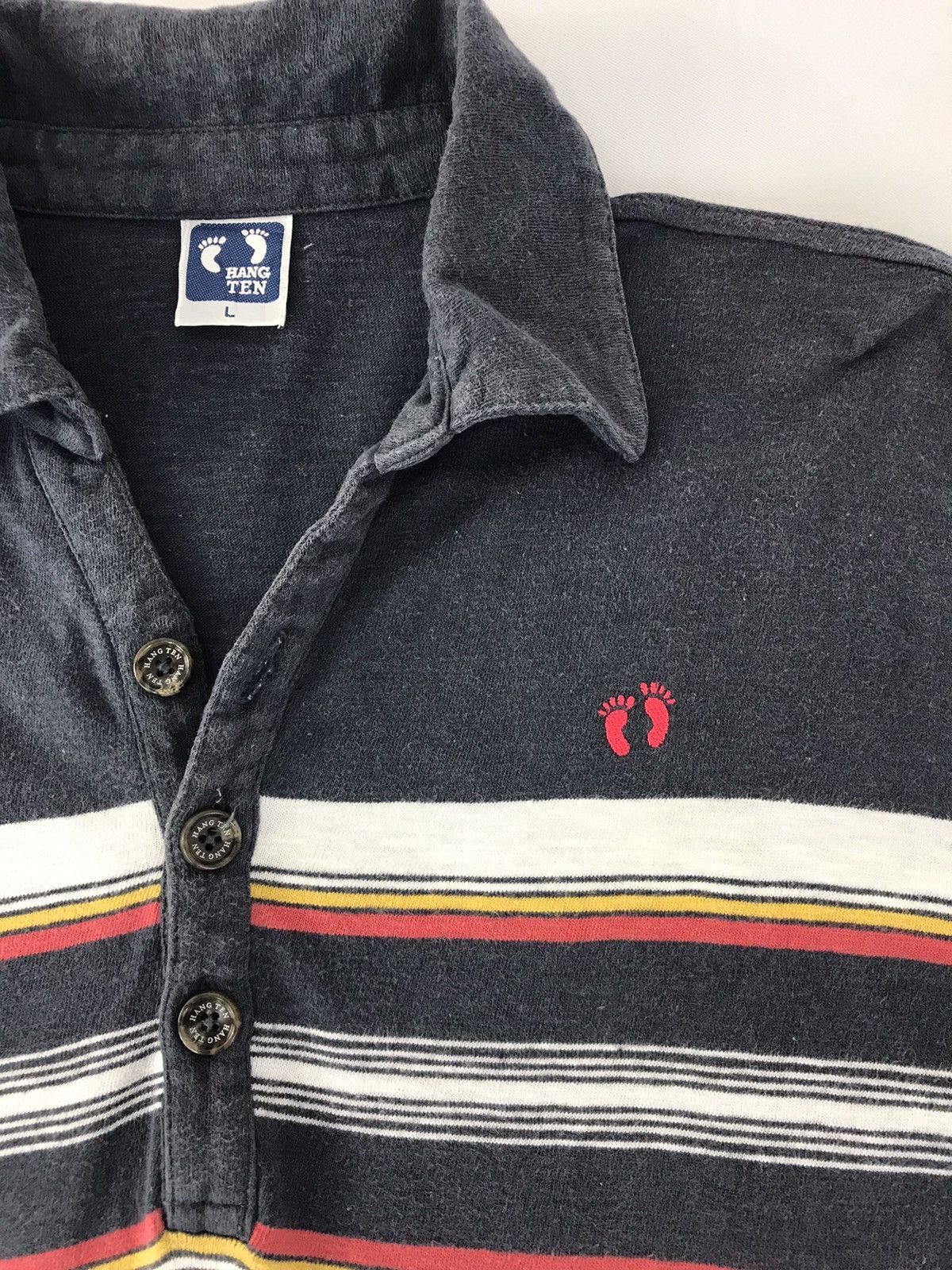 Hang Ten × Vintage Hang Ten Striped Two Tones Colour Tee Size US M / EU 48-50 / 2 - 4 Thumbnail