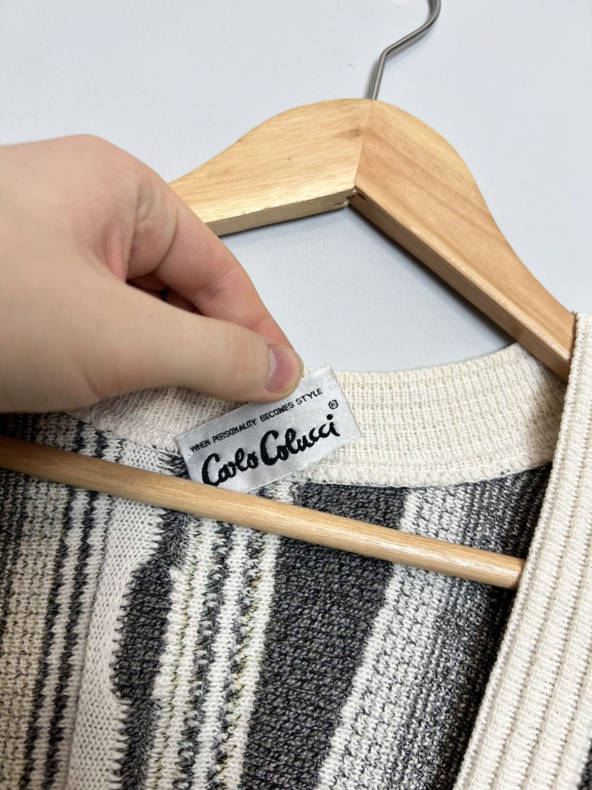 Carlo Colucci Carlo Colucci Vintage Coogi Style Grey Cardigan 50 Knit Hype Size US M / EU 48-50 / 2 - 4 Thumbnail