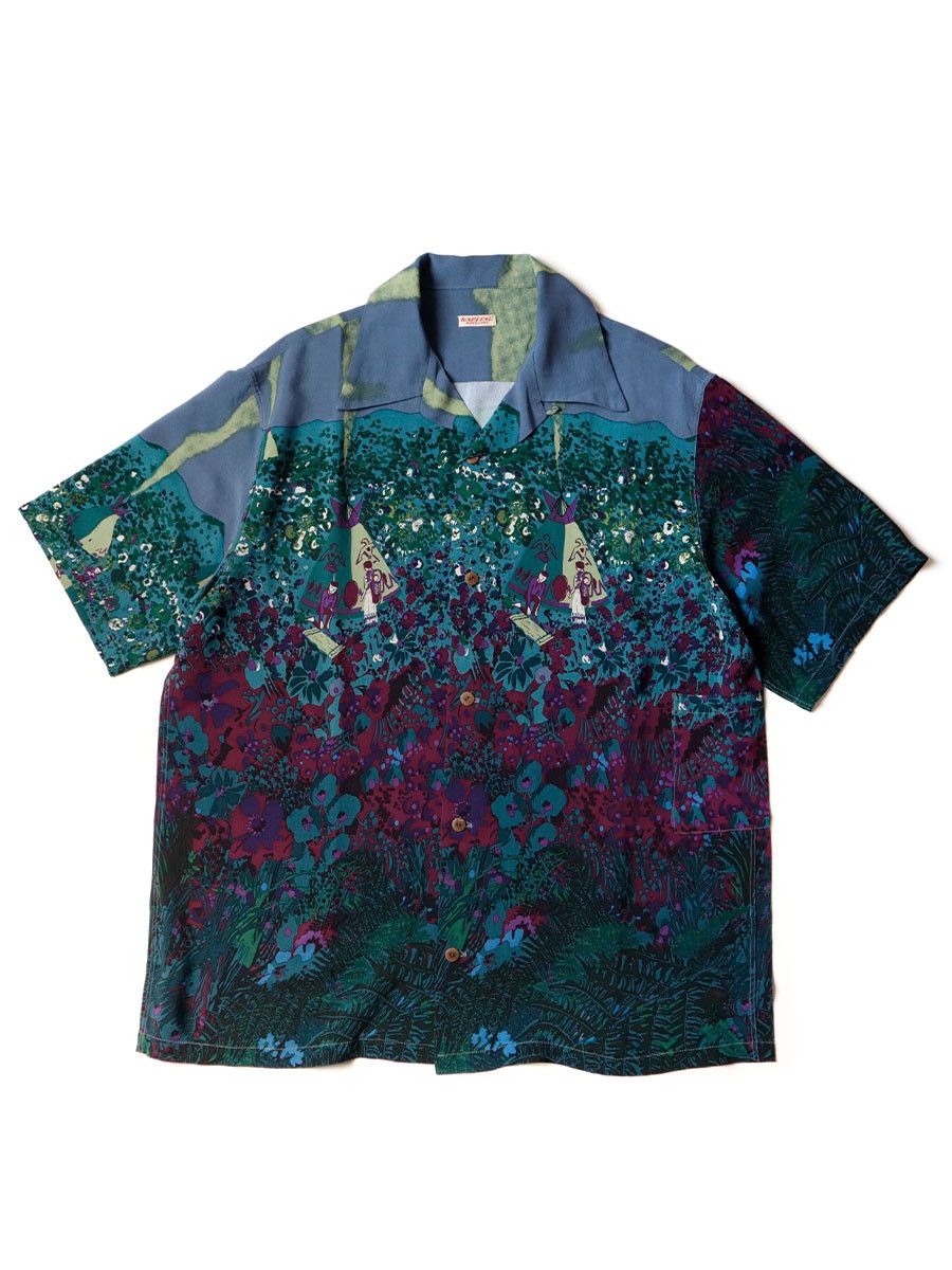 image of Kapital Rayon Navajoland Pt Aloha Shirt in Purple, Men's (Size XL)