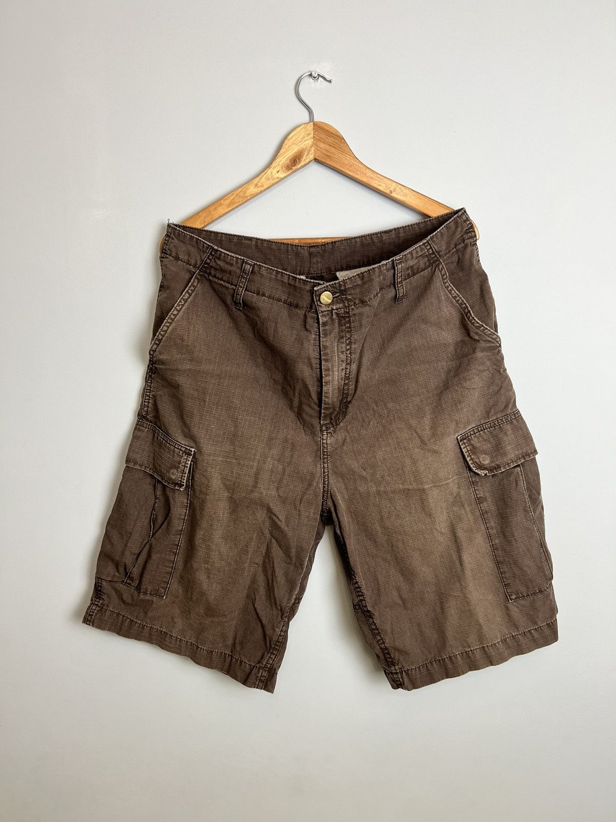 Carhartt × Carhartt Wip × Vintage Vintage Carhartt Aviation Bermuda Cargo Shorts Faded Washed Size US 32 / EU 48 - 2 Thumbnail
