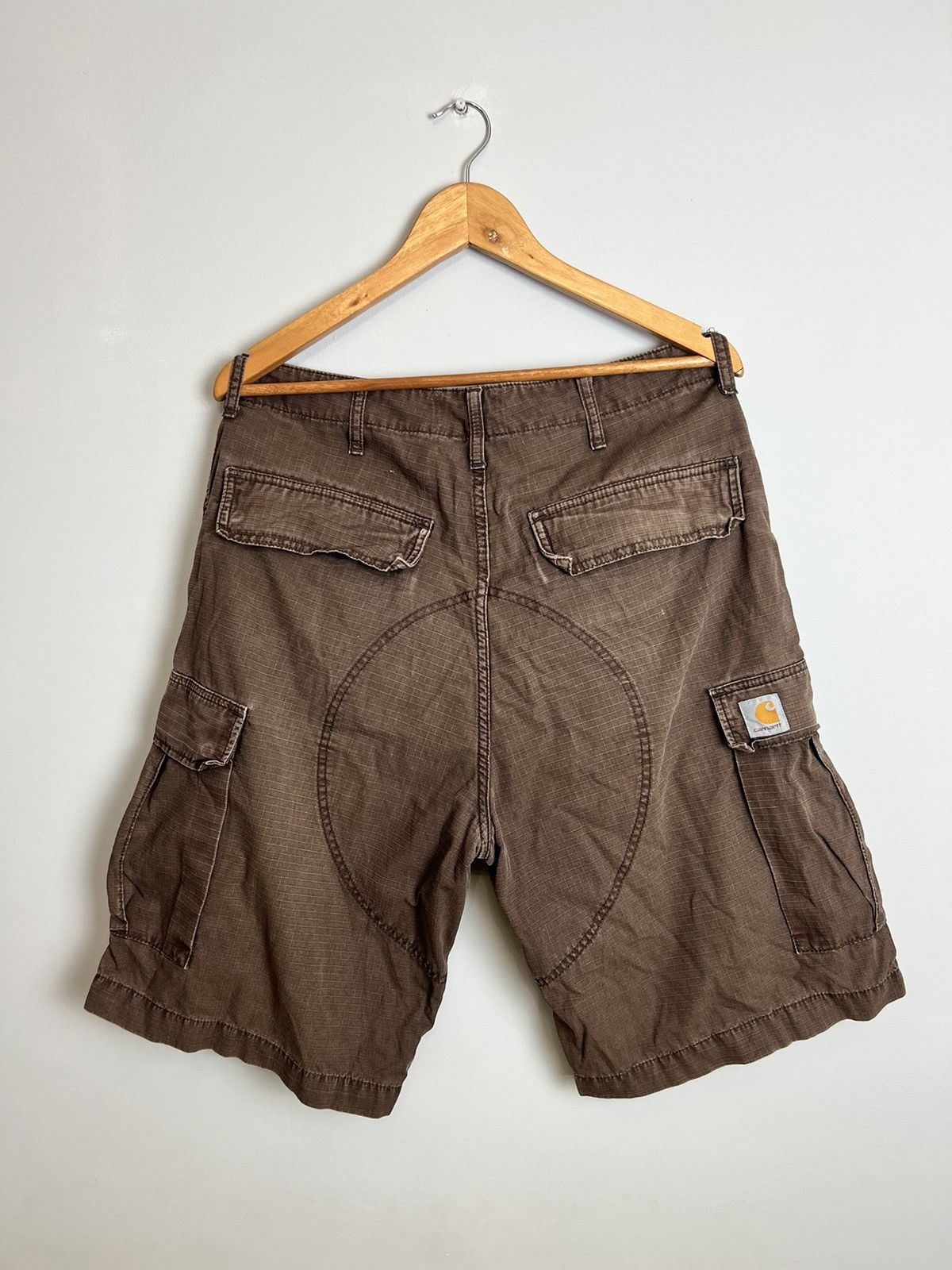 Carhartt × Carhartt Wip × Vintage Vintage Carhartt Aviation Bermuda Cargo Shorts Faded Washed Size US 32 / EU 48 - 1 Thumbnail