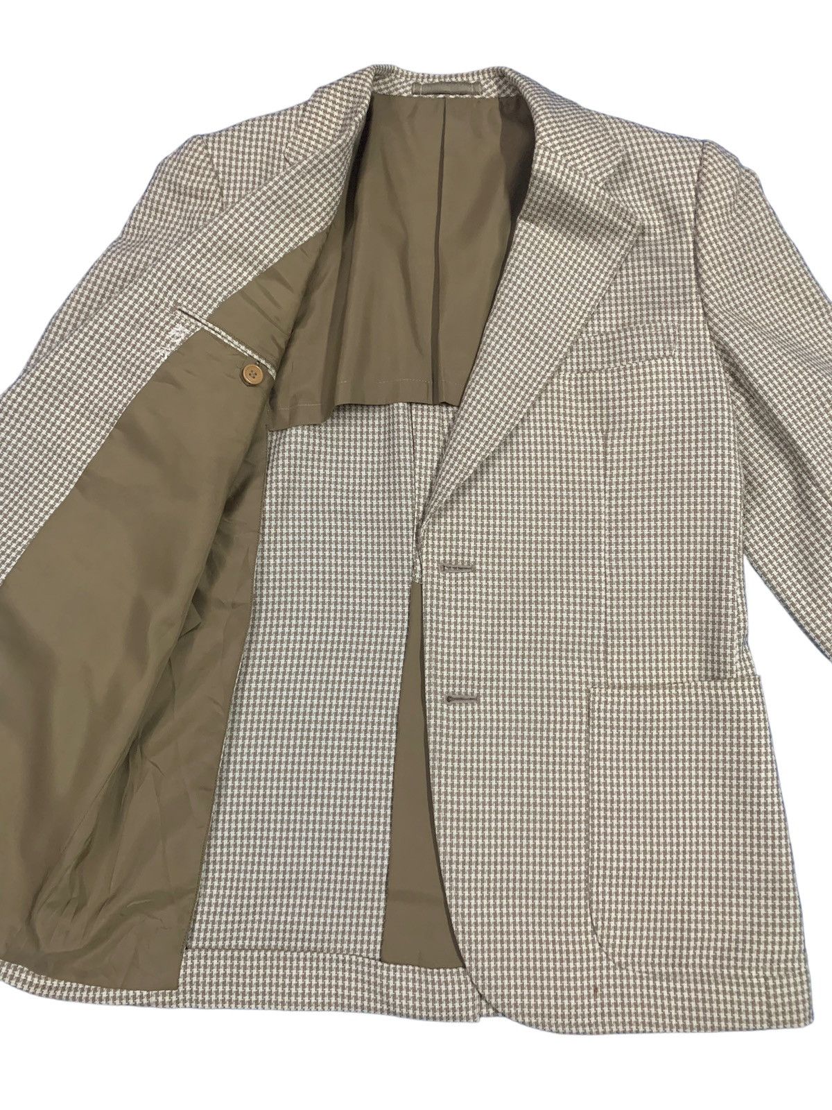 Andrew Mackenzie Japanese MACKENZIE Onward Houndstooth Wool Blazer Jacket Size 40R - 13 Thumbnail