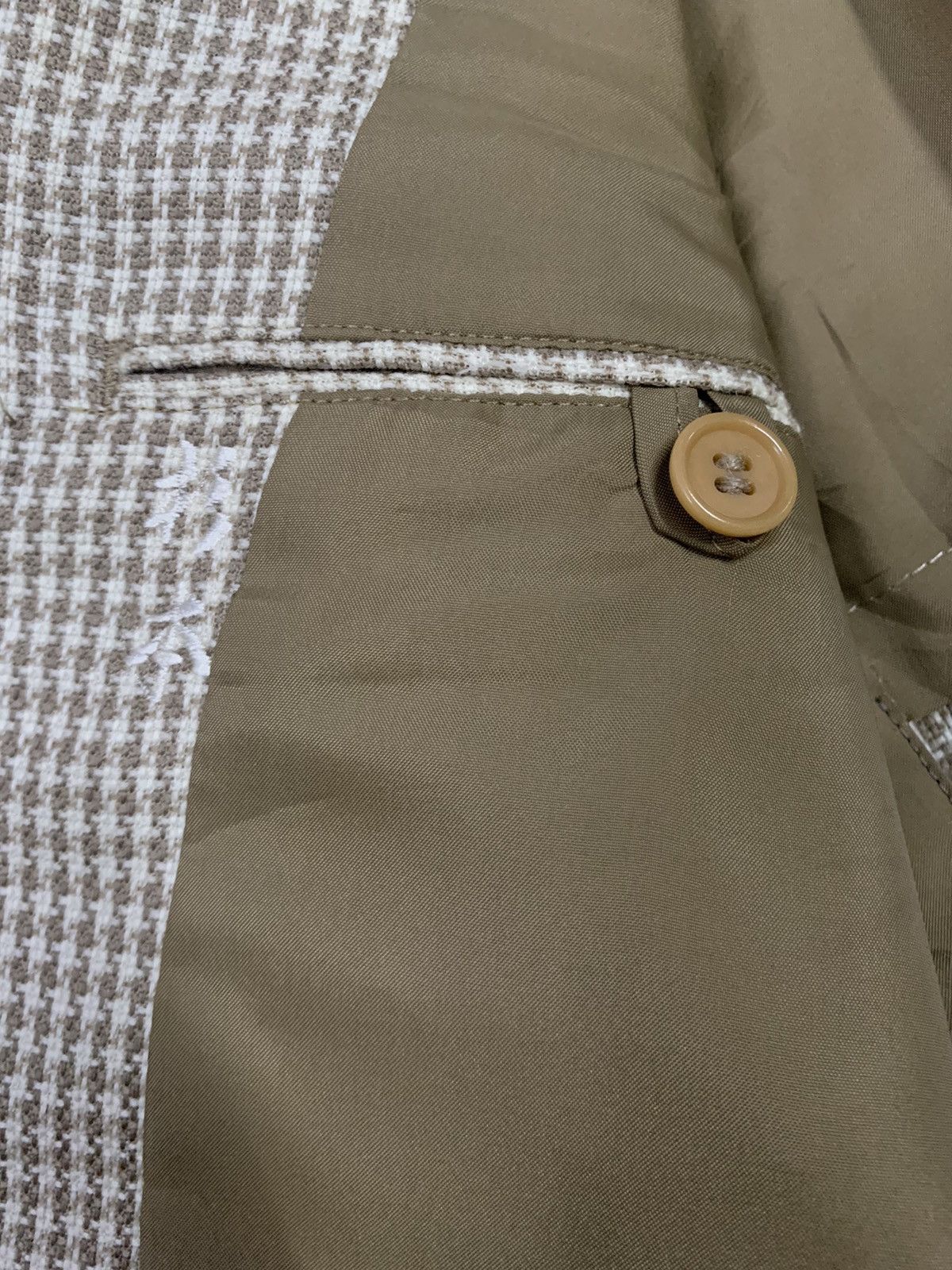 Andrew Mackenzie Japanese MACKENZIE Onward Houndstooth Wool Blazer Jacket Size 40R - 15 Thumbnail