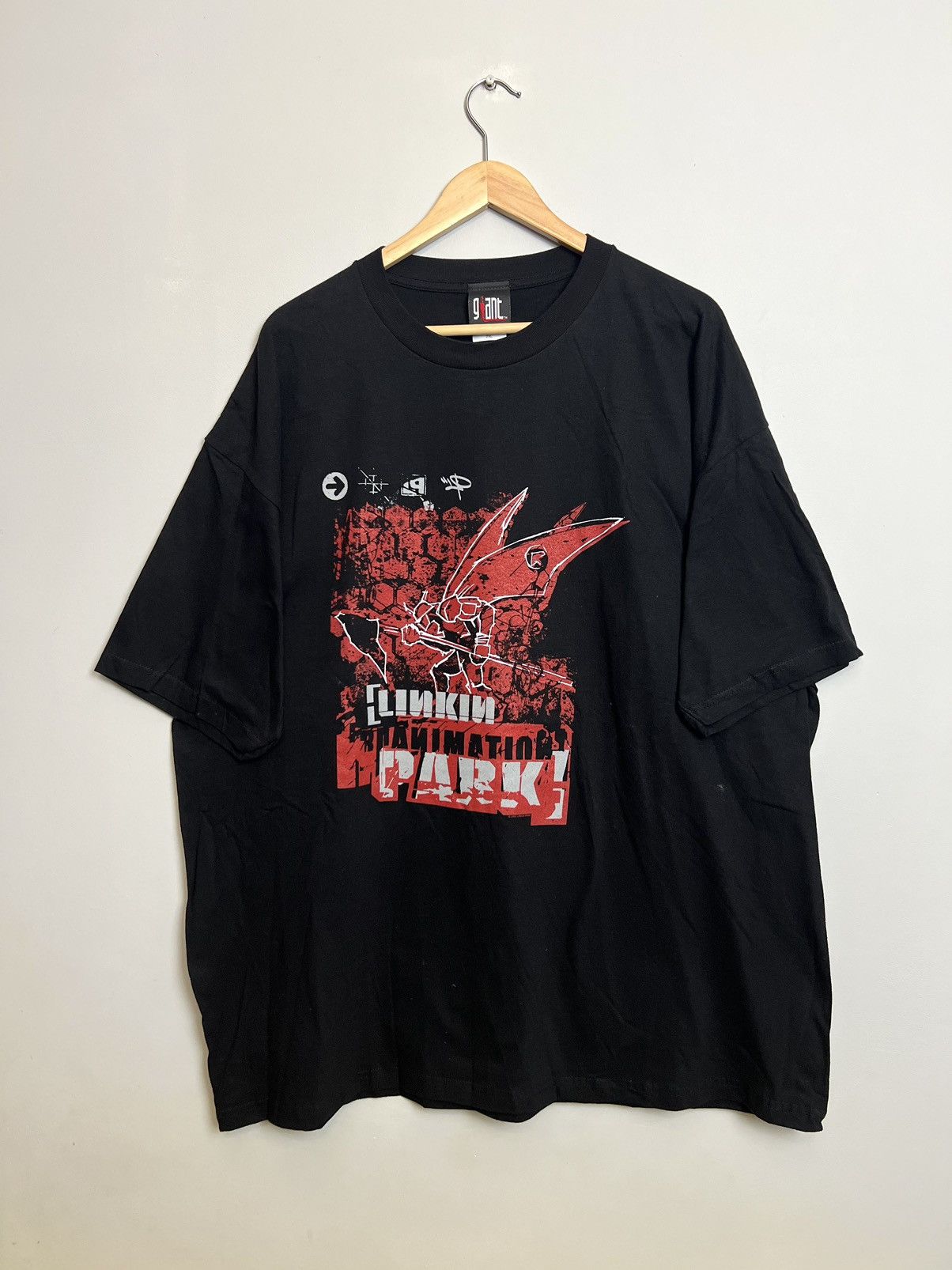 image of 00S Linkin Park Reanimation Vintage Numetal Band Tees Giant in Black, Men's (Size 2XL)