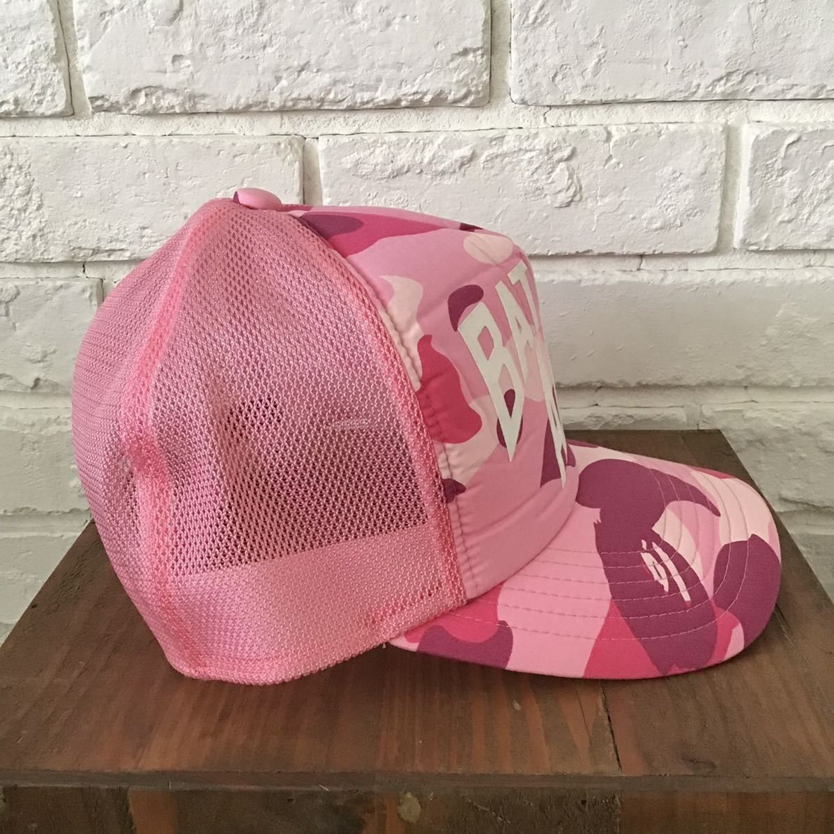 Bape BAPE pink camo New York logo trucker hat mesh cap ★ Size ONE SIZE - 3 Thumbnail