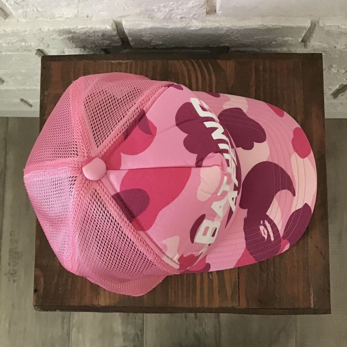 Bape BAPE pink camo New York logo trucker hat mesh cap ★ Size ONE SIZE - 6 Thumbnail