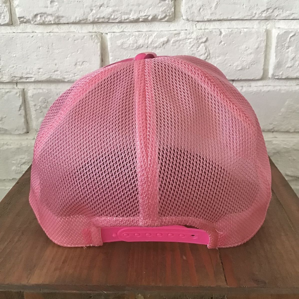 Bape BAPE pink camo New York logo trucker hat mesh cap ★ Size ONE SIZE - 4 Thumbnail