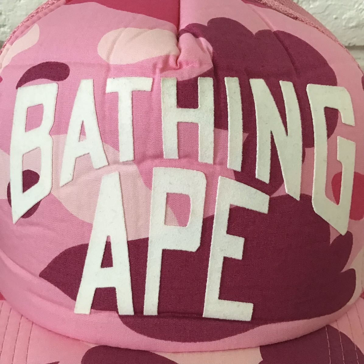 Bape BAPE pink camo New York logo trucker hat mesh cap ★ Size ONE SIZE - 2 Thumbnail