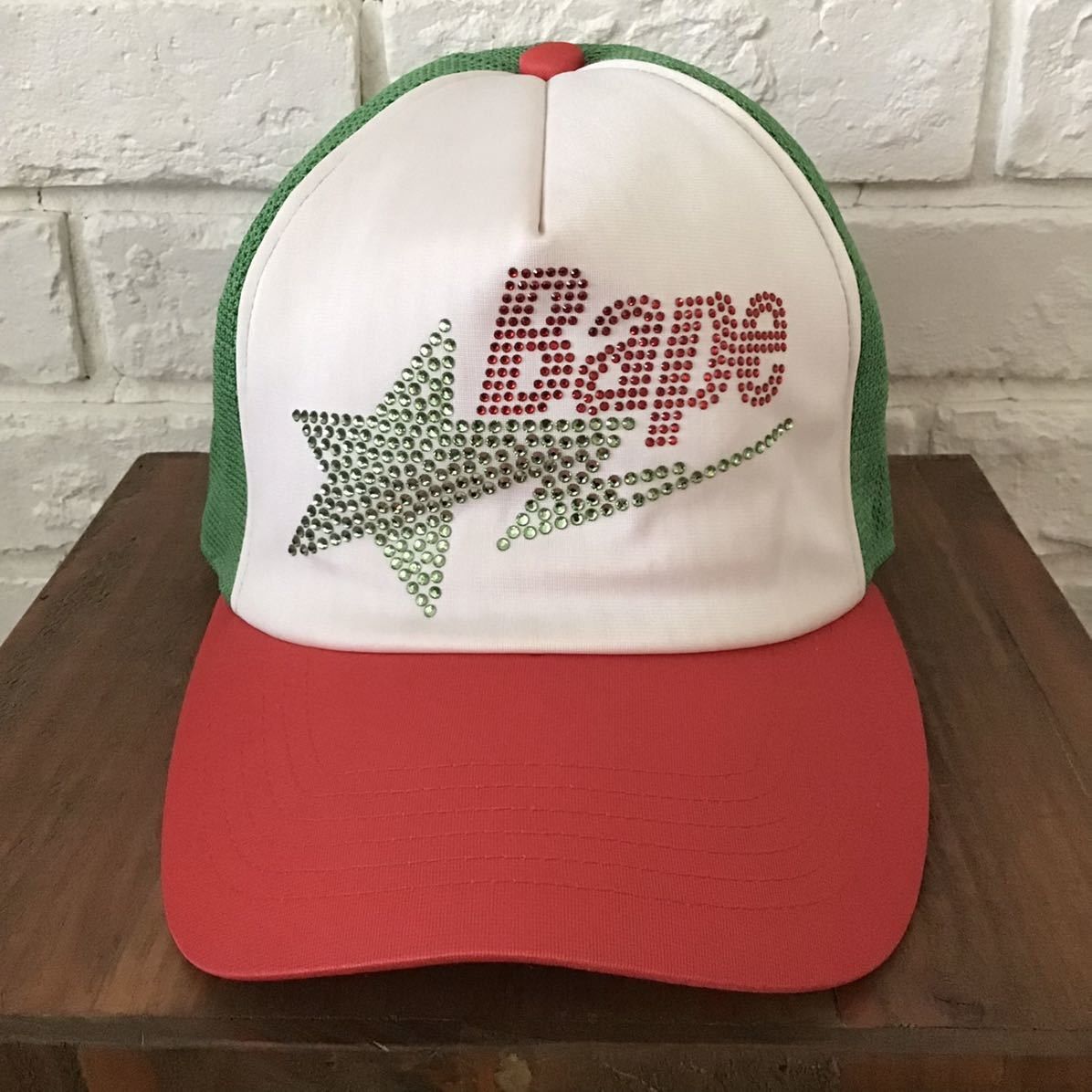 Bape × Swarovski BAPESTA logo Swarovski trucker hat italy color cap star Size ONE SIZE - 1 Thumbnail