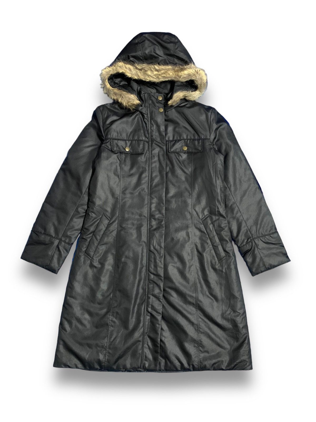Japanese Brand Vintage Japanese Brand Uniqlo Faux Fur Hooded Rain Coat Size M / US 6-8 / IT 42-44 - 1 Thumbnail