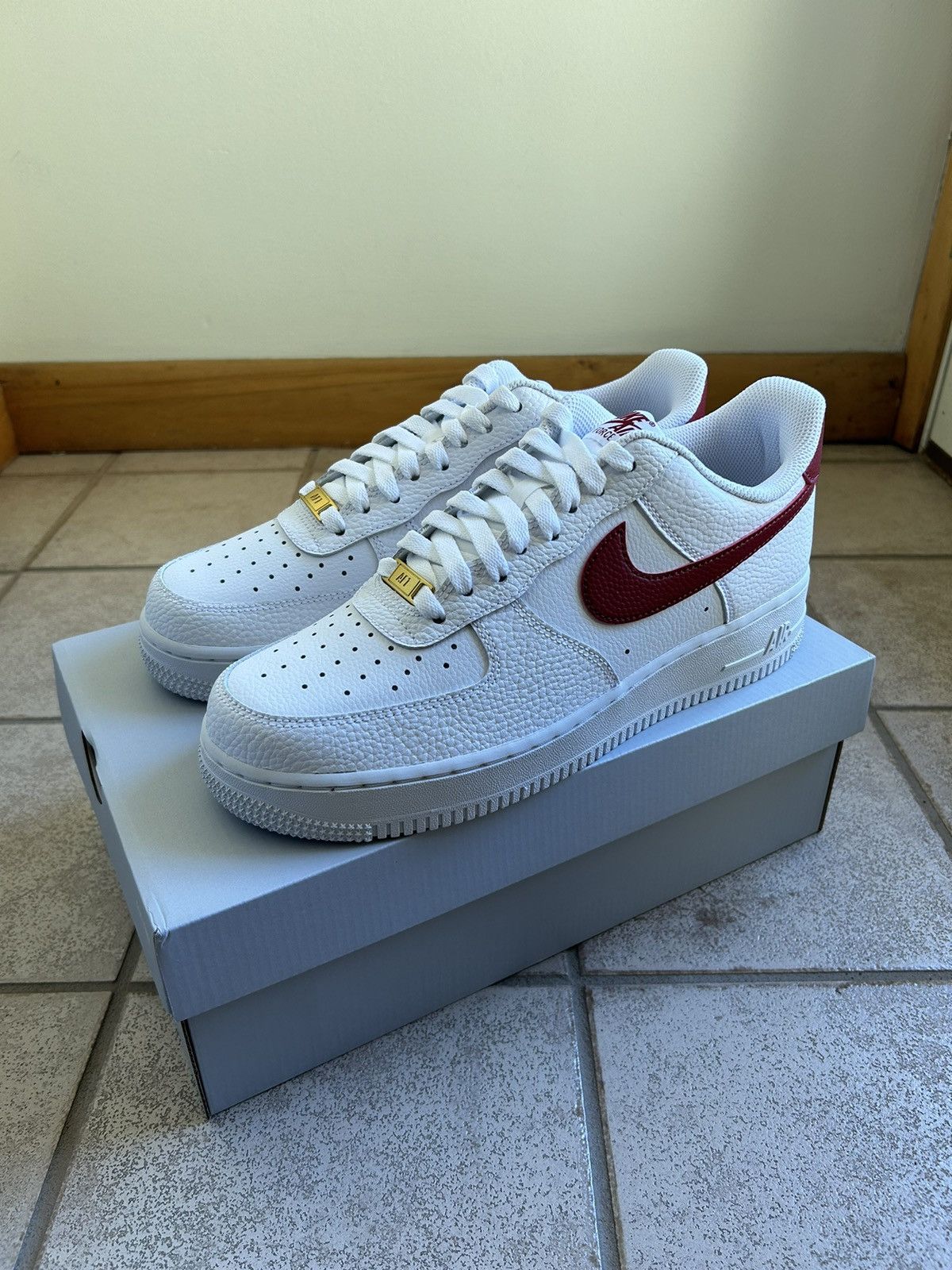 Nike Nike Air Force 1 low white red Grailed