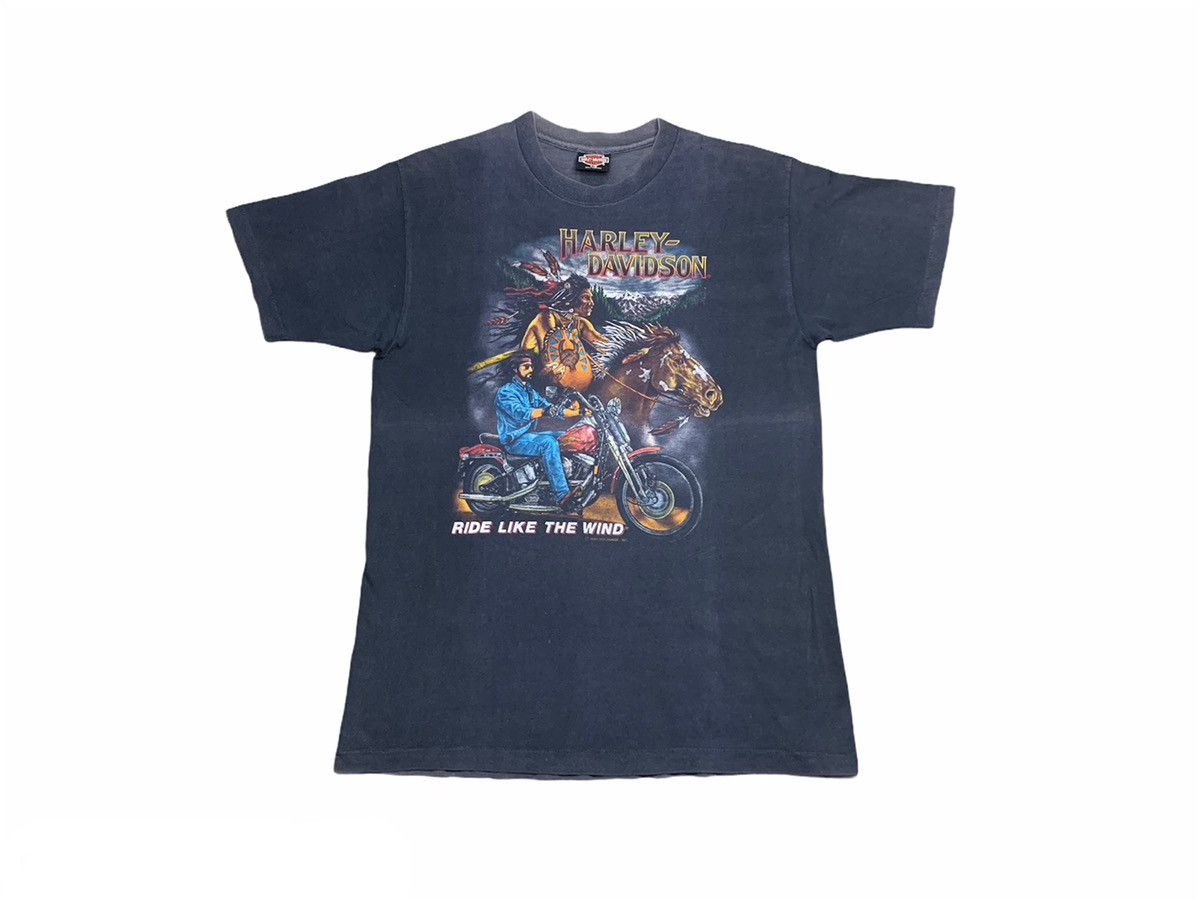 image of 1991 Holoubek Harley Davidson Tees in Black, Men's (Size Large)