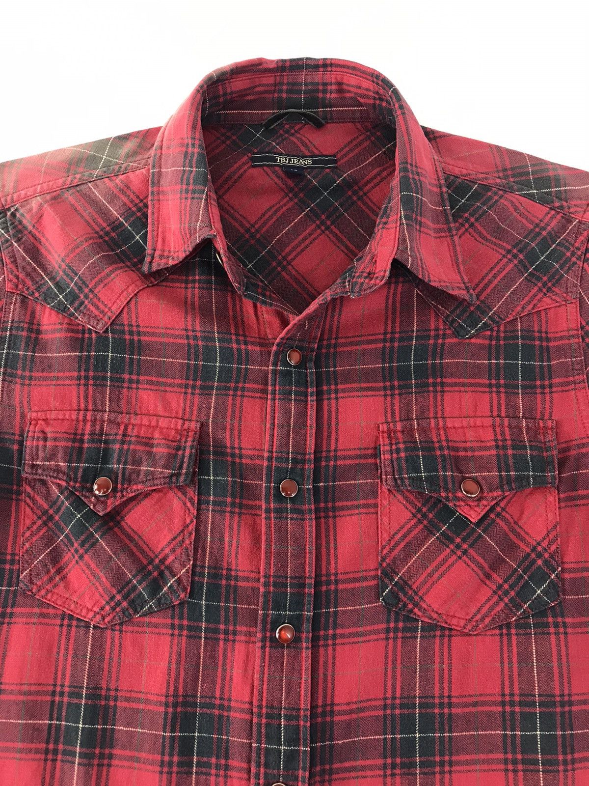 Japanese Brand Vtg Tbj Jeans Plaid Faded Colour Snap Button design Size US M / EU 48-50 / 2 - 4 Thumbnail