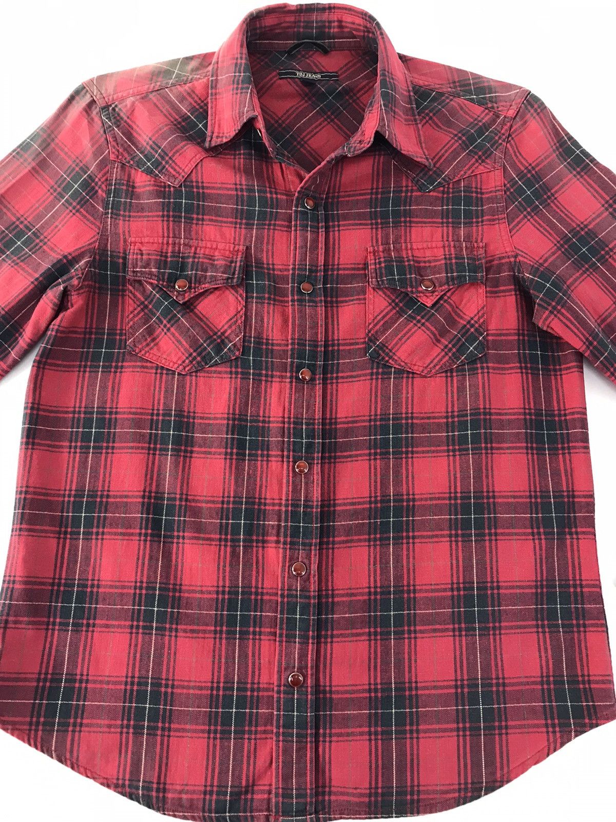 Japanese Brand Vtg Tbj Jeans Plaid Faded Colour Snap Button design Size US M / EU 48-50 / 2 - 3 Thumbnail